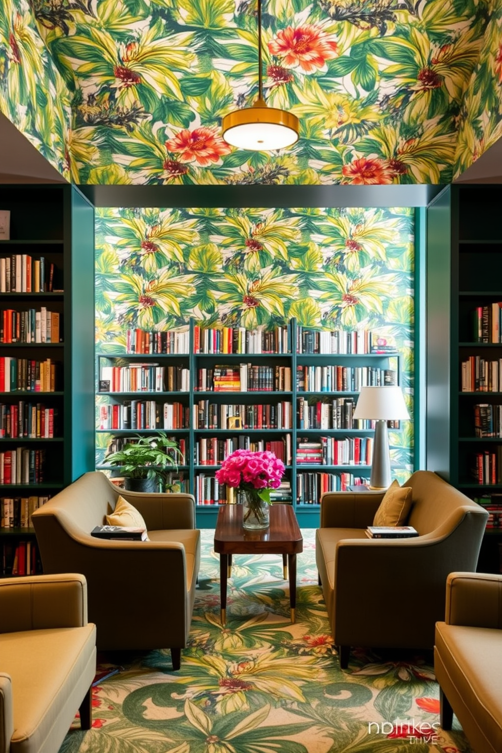 Library Wallpaper Decorating Ideas 11