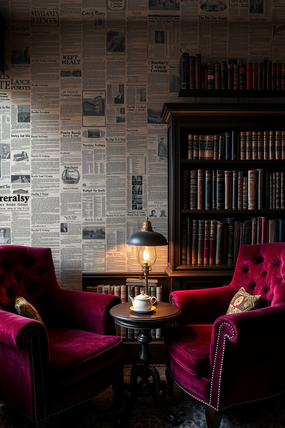 Library Wallpaper Decorating Ideas 16