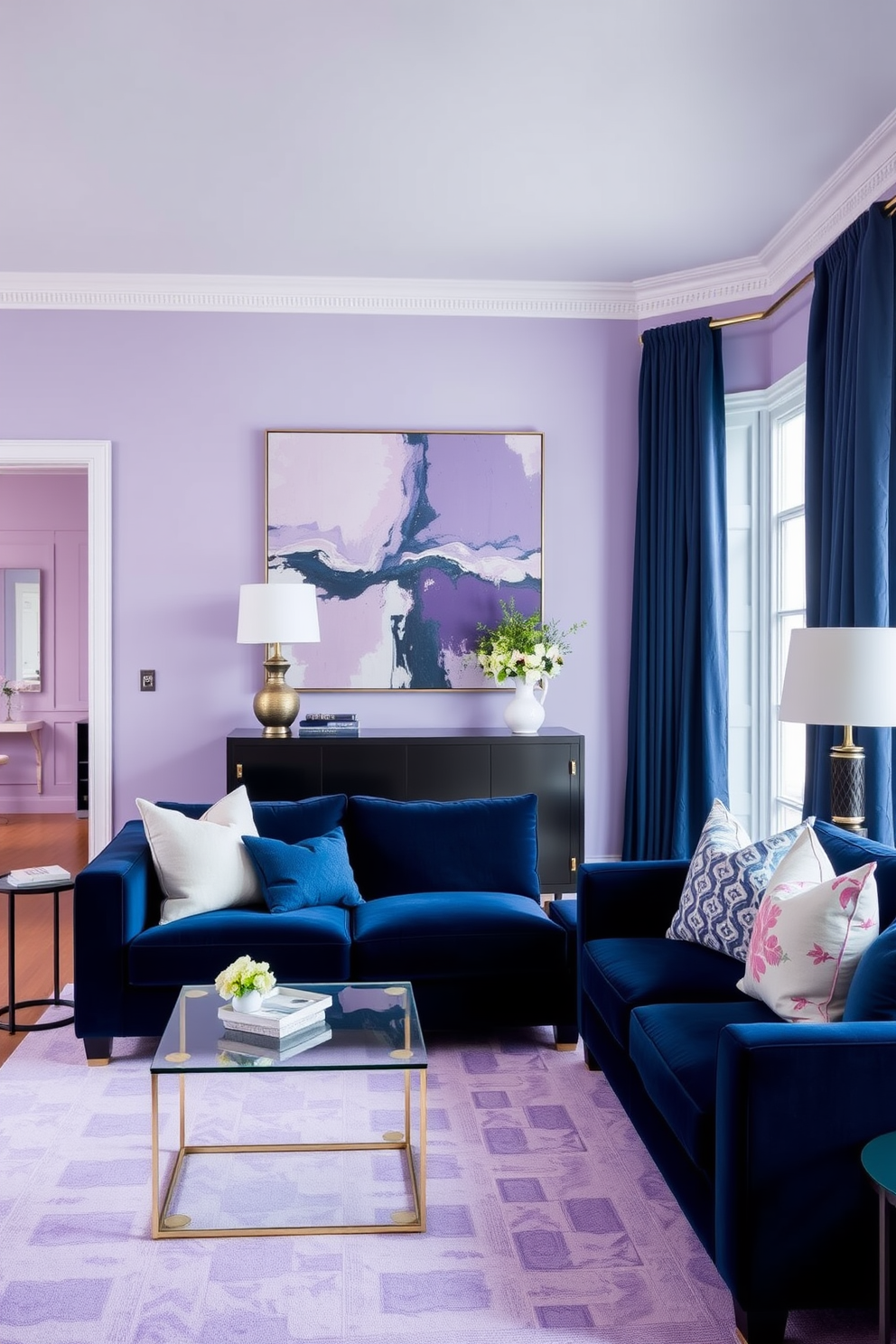 Lilac Wall Painting Ideas 11