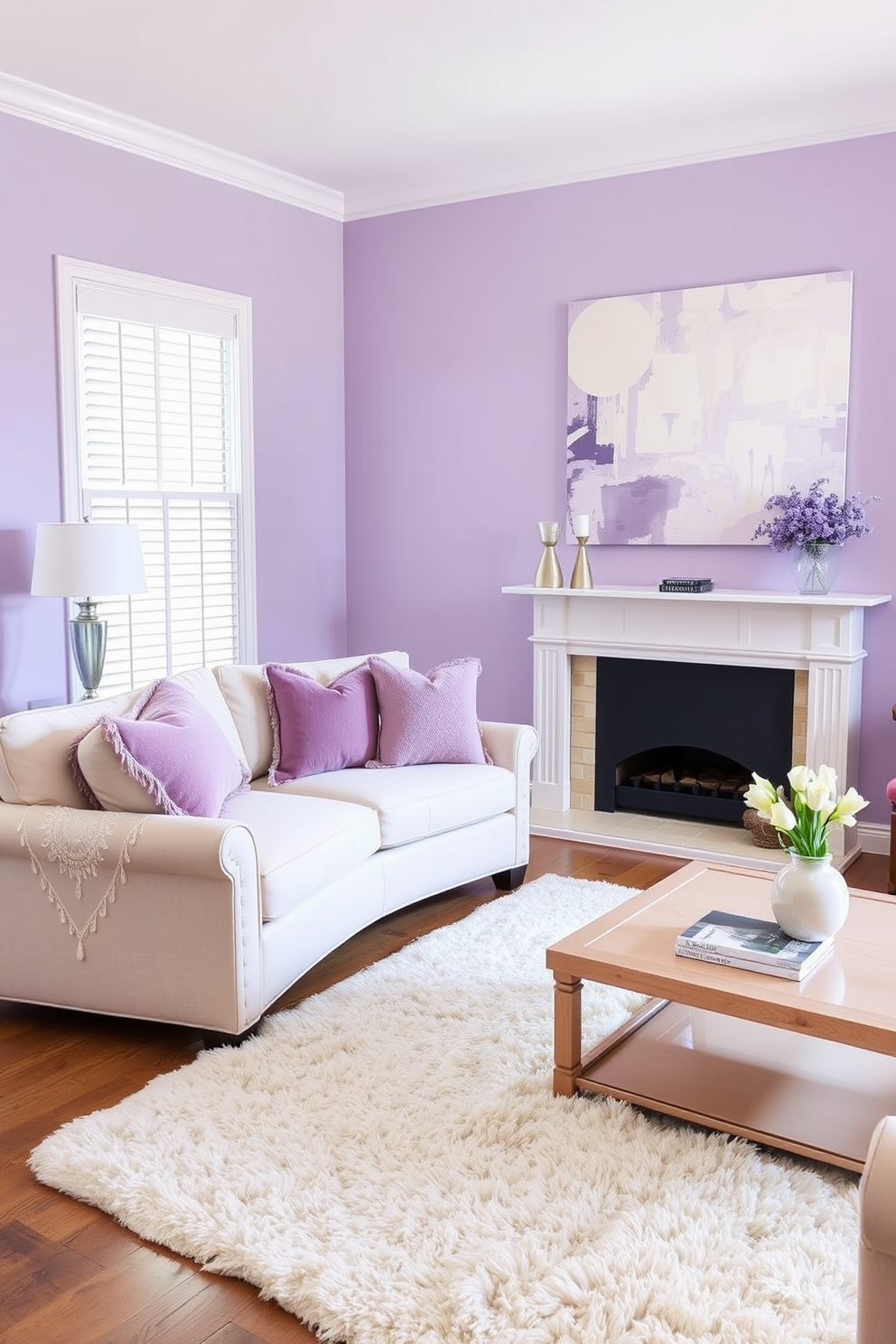 Lilac Wall Painting Ideas 12