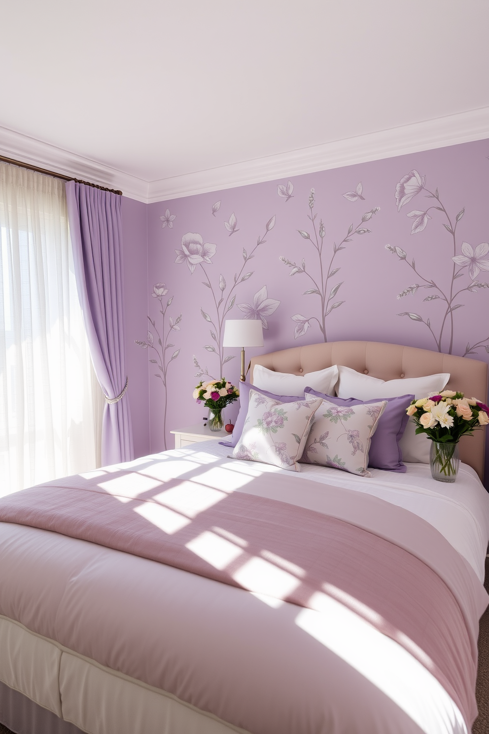 Lilac Wall Painting Ideas 17