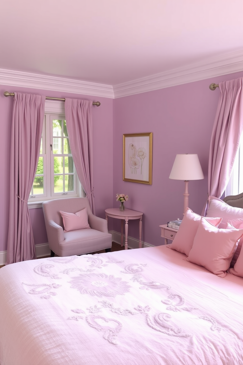 Lilac Wall Painting Ideas 19