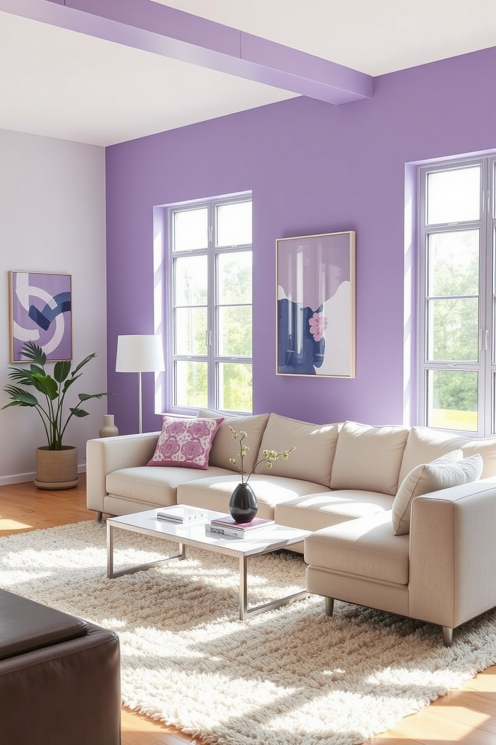 Lilac Wall Painting Ideas 20