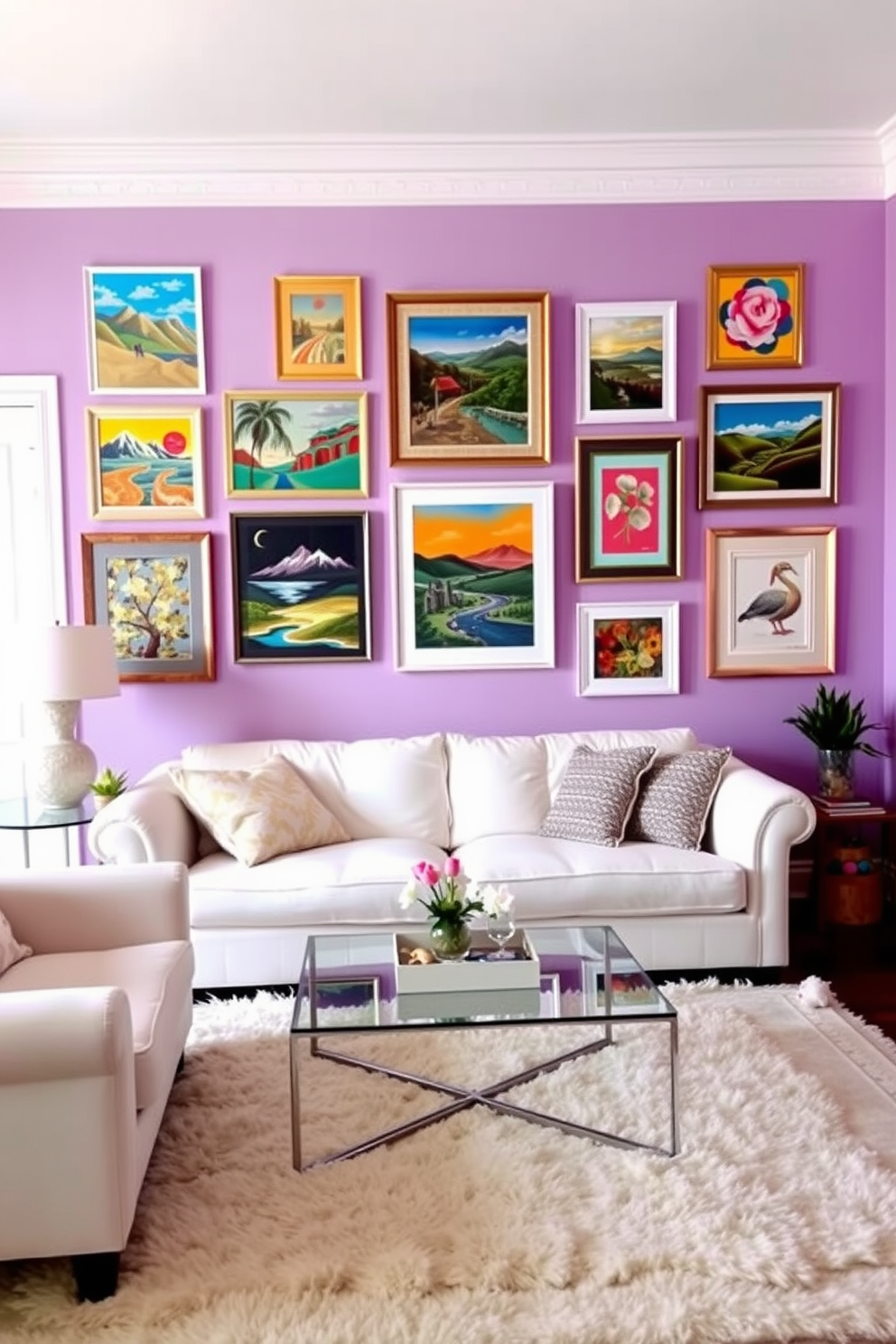 Lilac Wall Painting Ideas 21