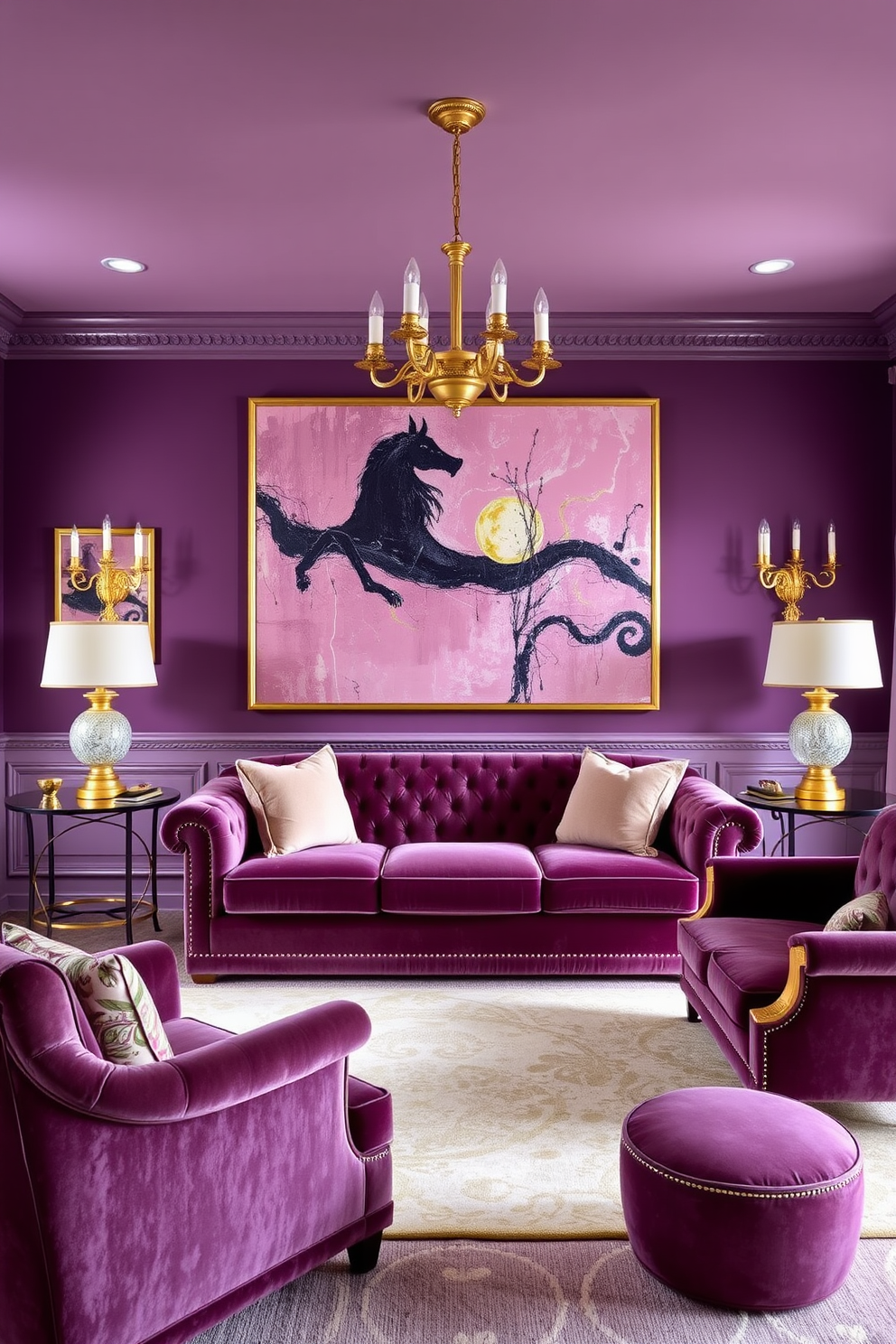 Lilac Wall Painting Ideas 22