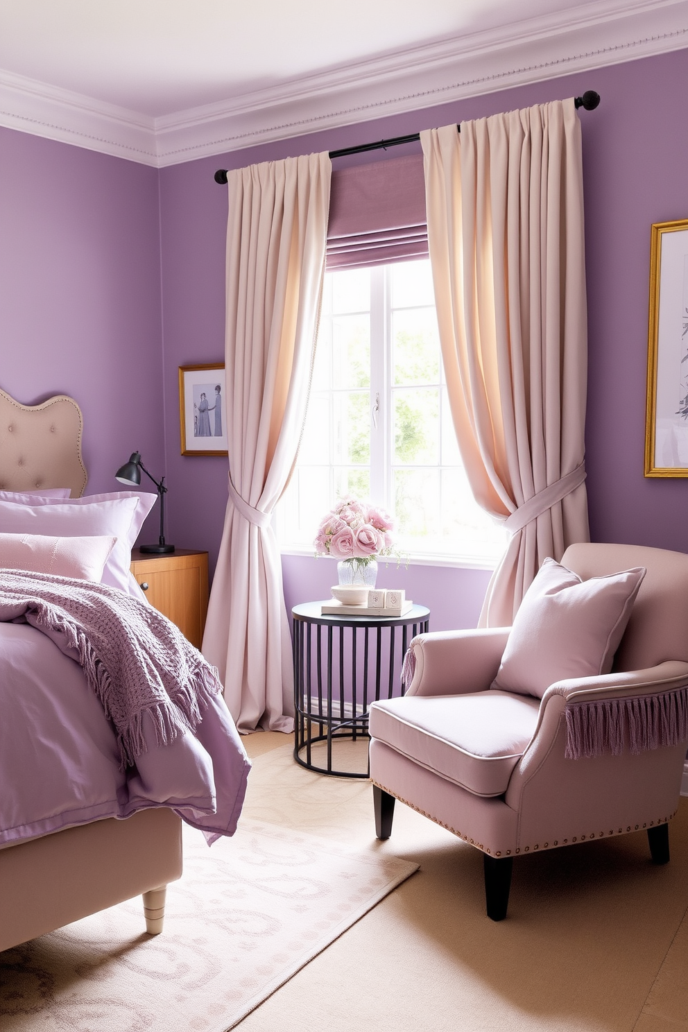 Lilac Wall Painting Ideas 26