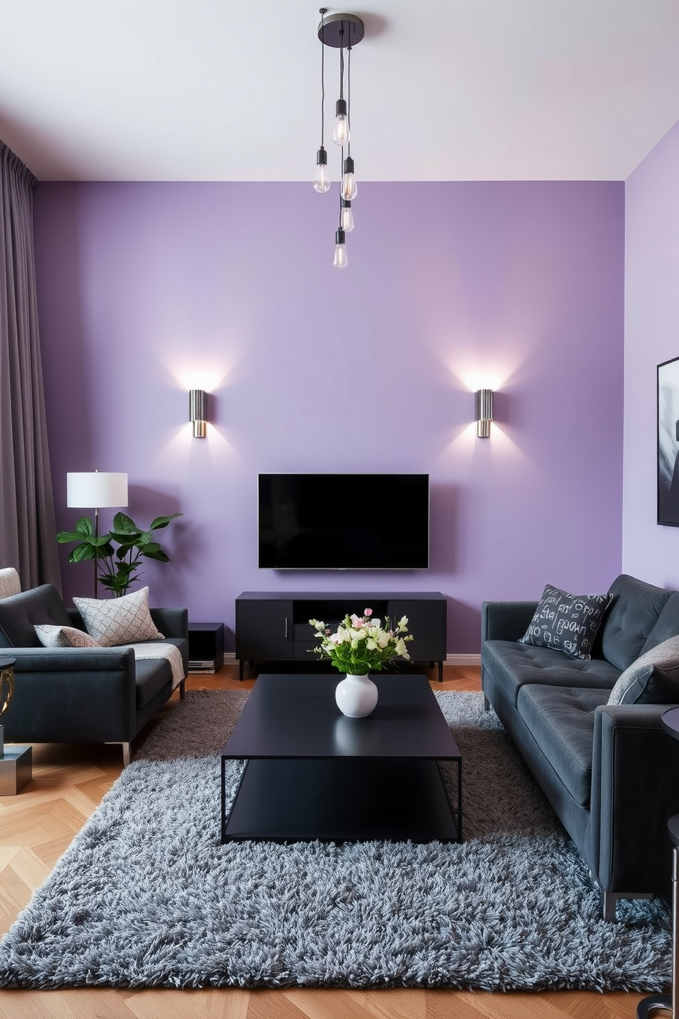 Lilac Wall Painting Ideas 28