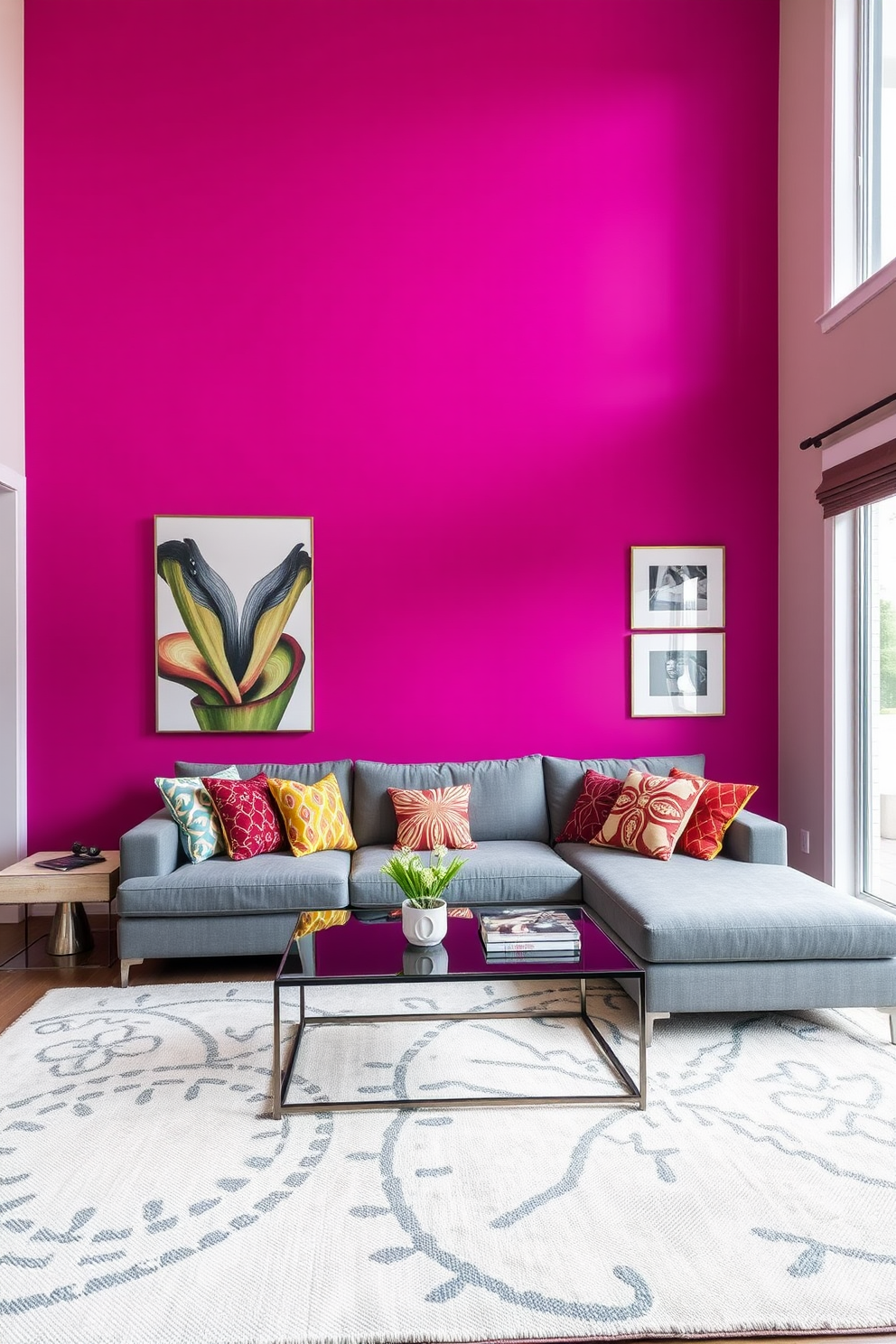 Magenta Wall Painting Ideas 1