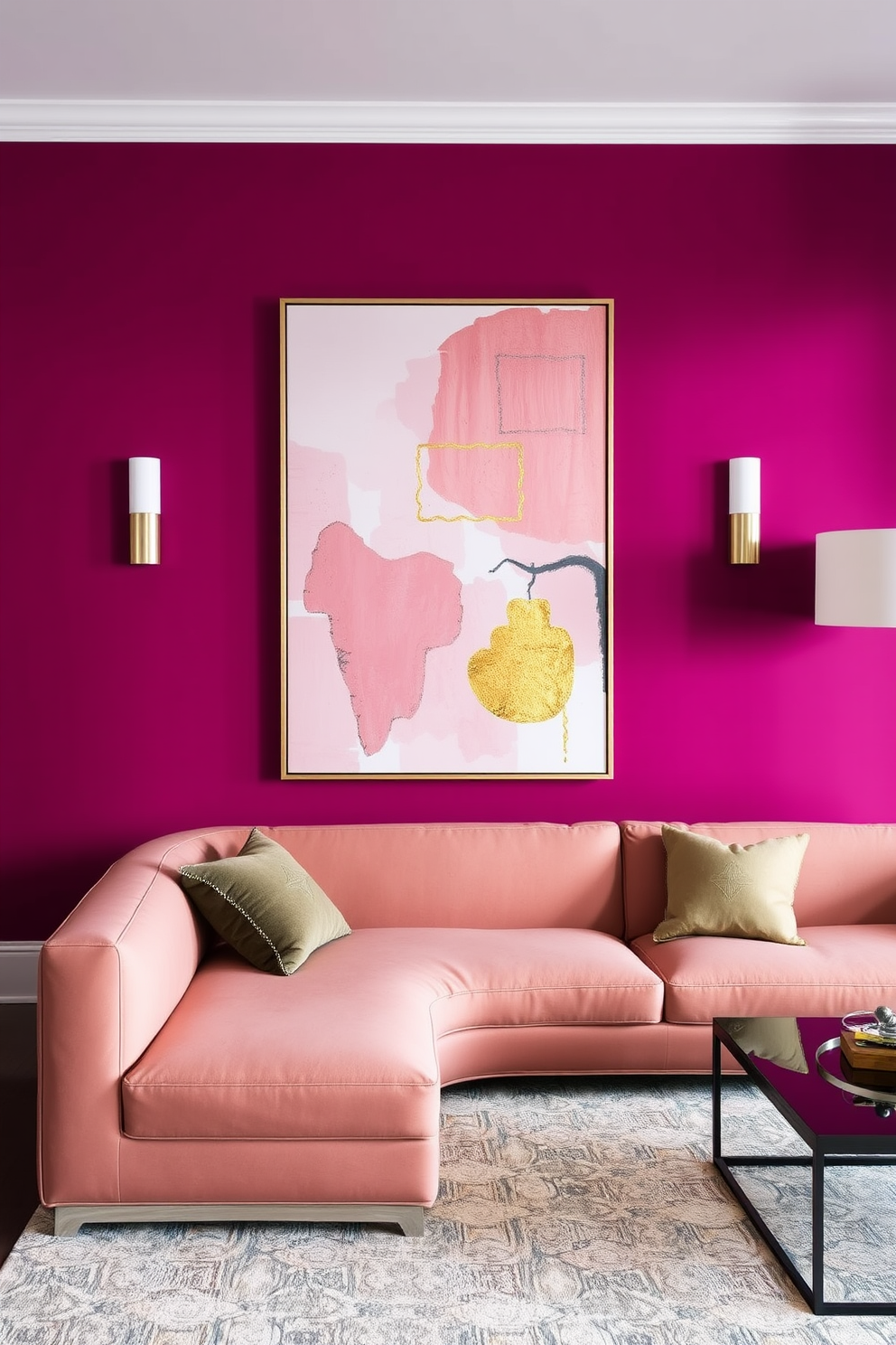 Magenta Wall Painting Ideas 11