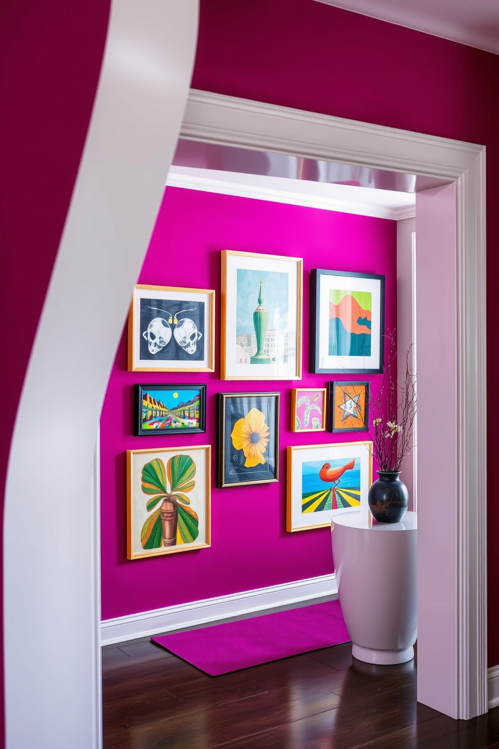 Magenta Wall Painting Ideas 12