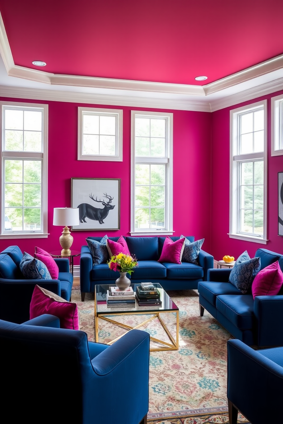 Magenta Wall Painting Ideas 14