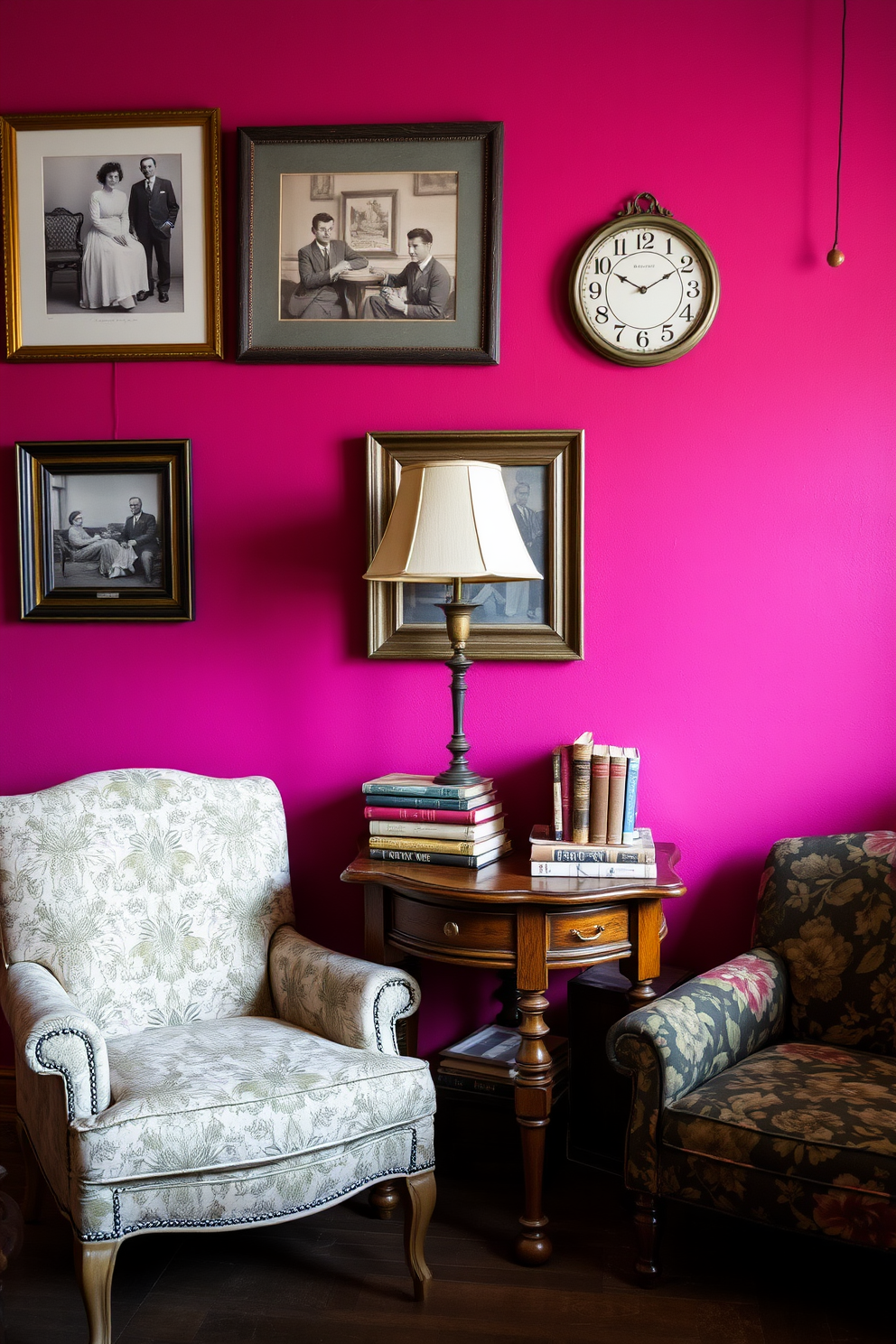 Magenta Wall Painting Ideas 18