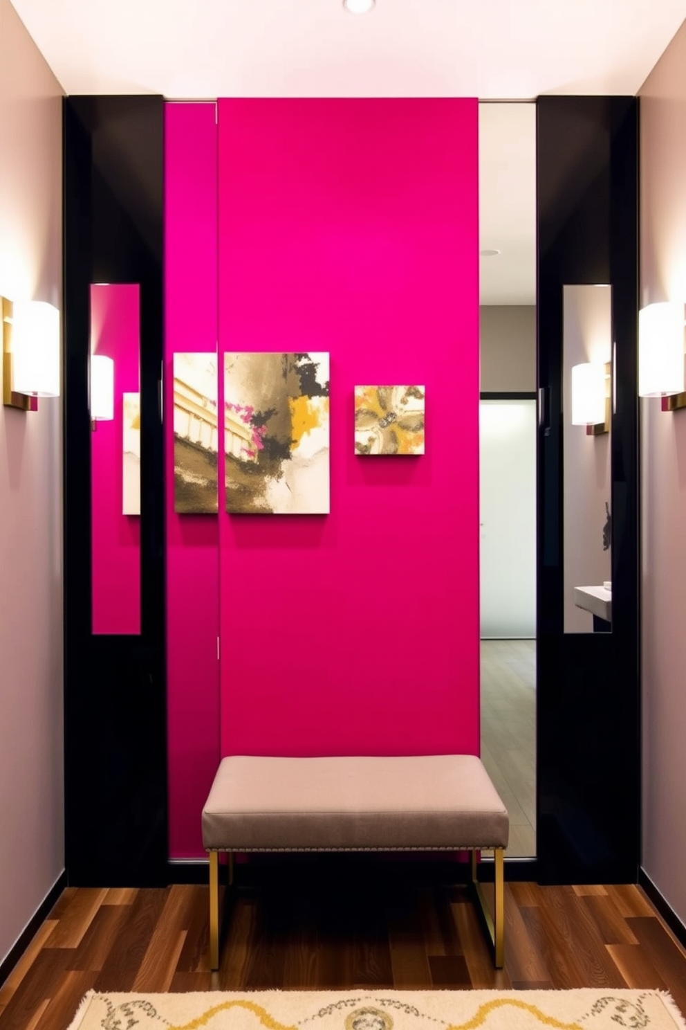 Magenta Wall Painting Ideas 19