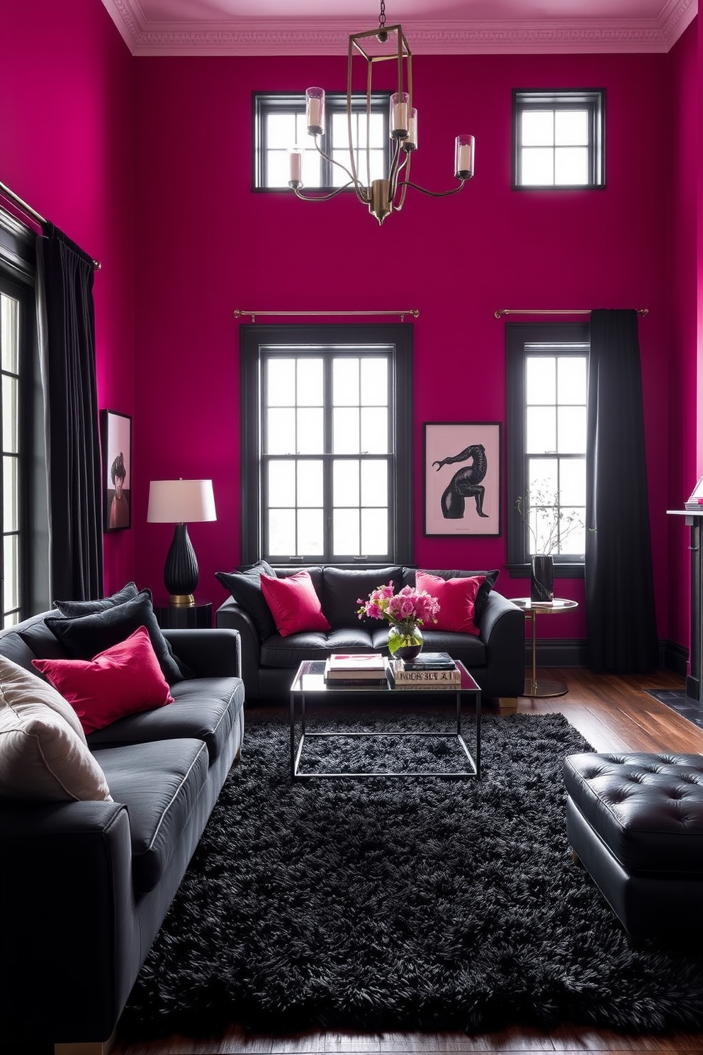 Magenta Wall Painting Ideas 20