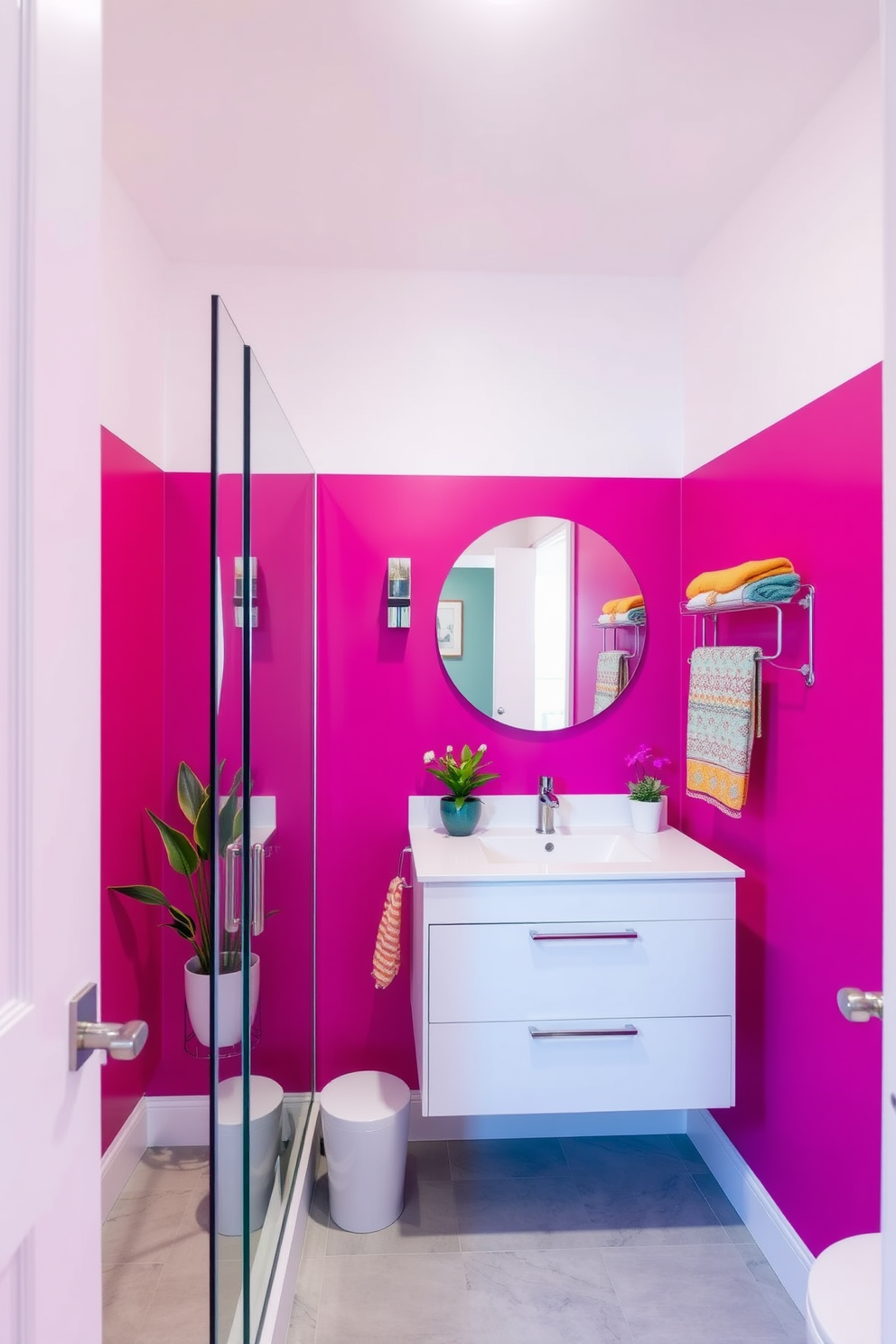 Magenta Wall Painting Ideas 21