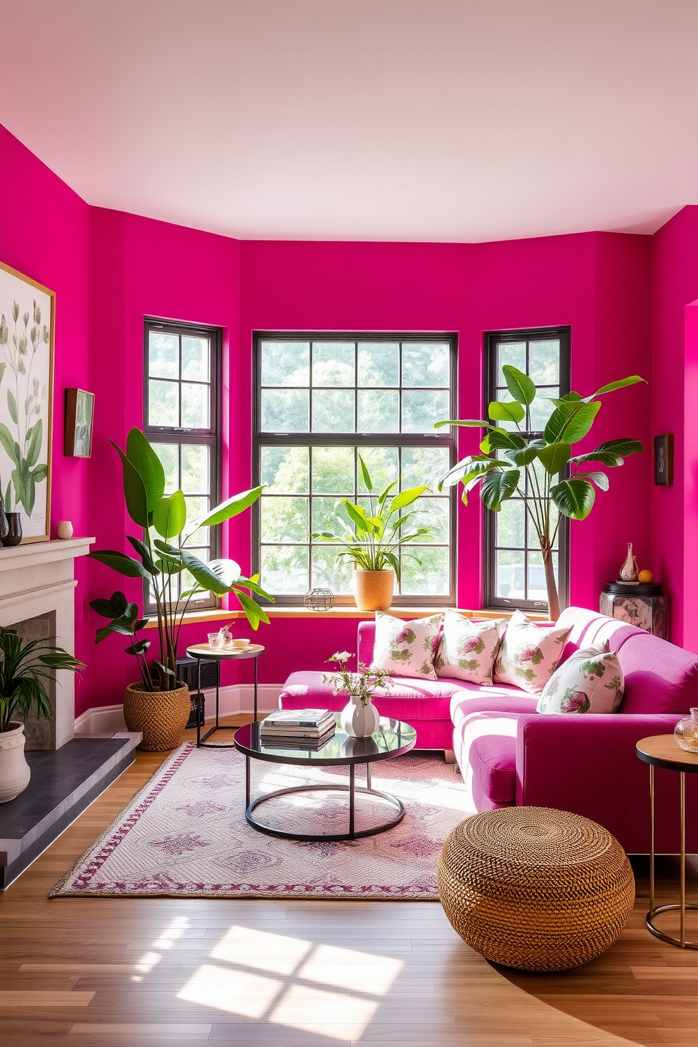 Magenta Wall Painting Ideas 22