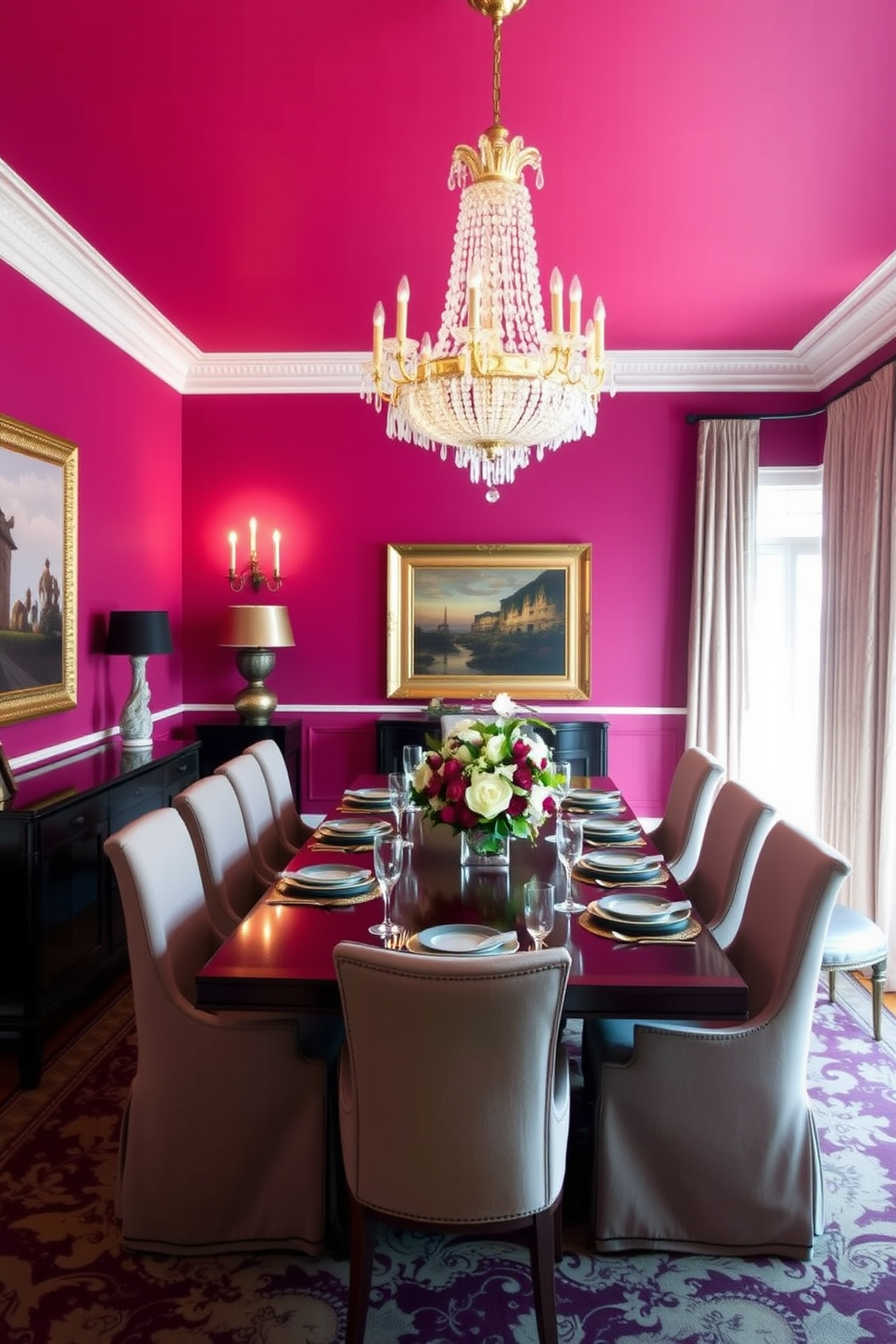 Magenta Wall Painting Ideas 24