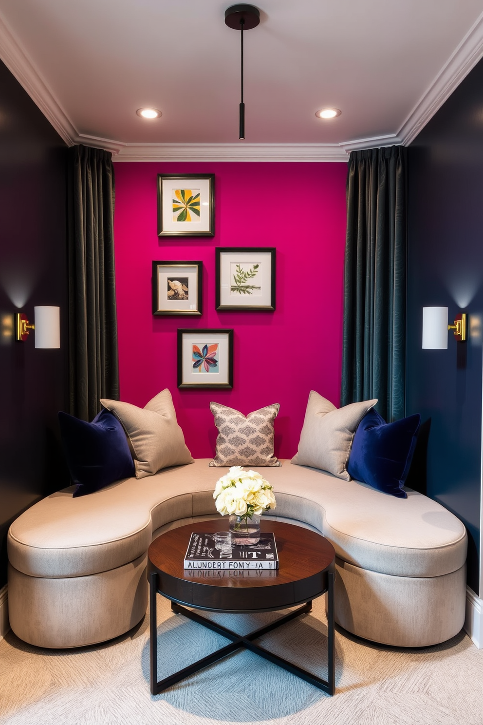 Magenta Wall Painting Ideas 26