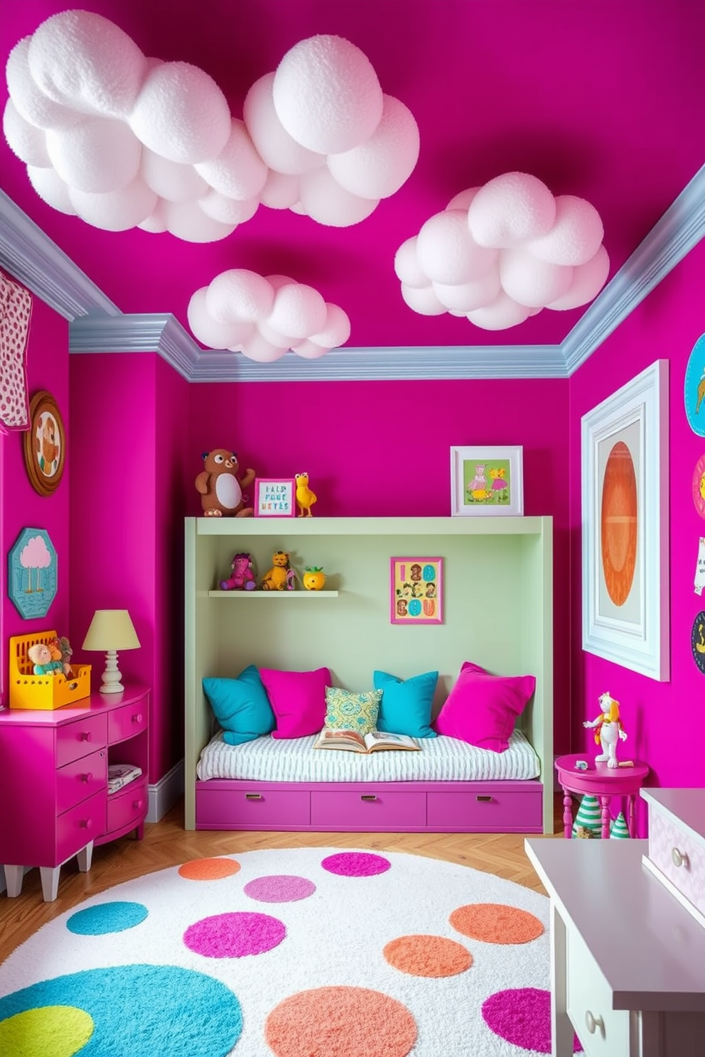 Magenta Wall Painting Ideas 27