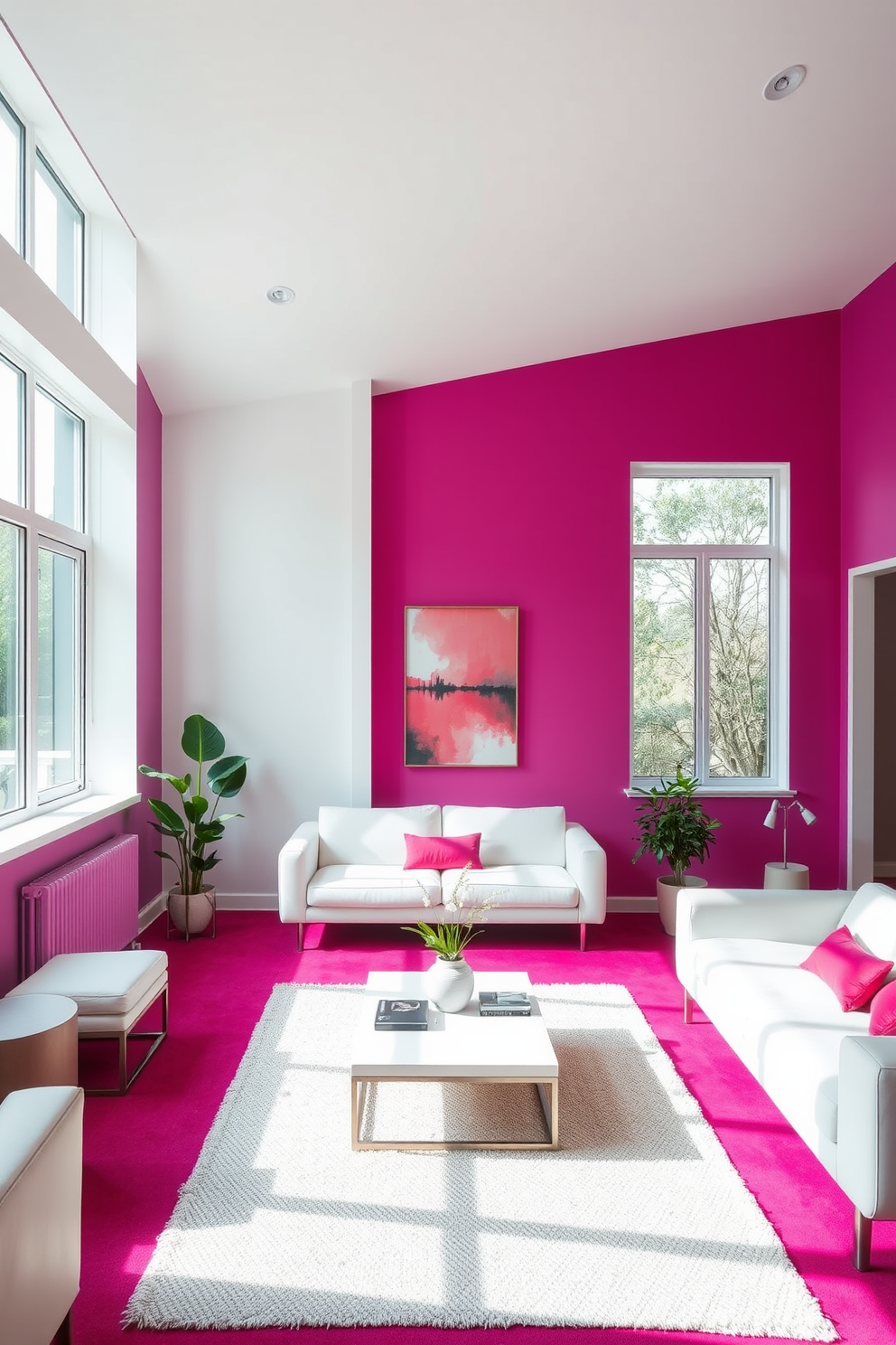 Magenta Wall Painting Ideas 28