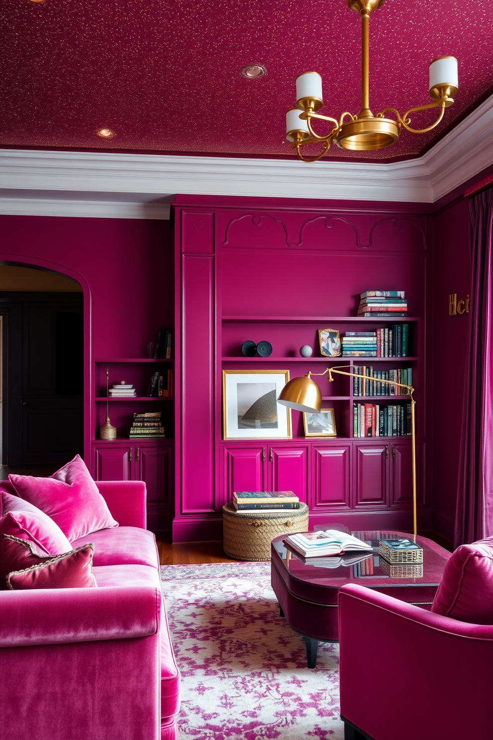 Magenta Wall Painting Ideas 29