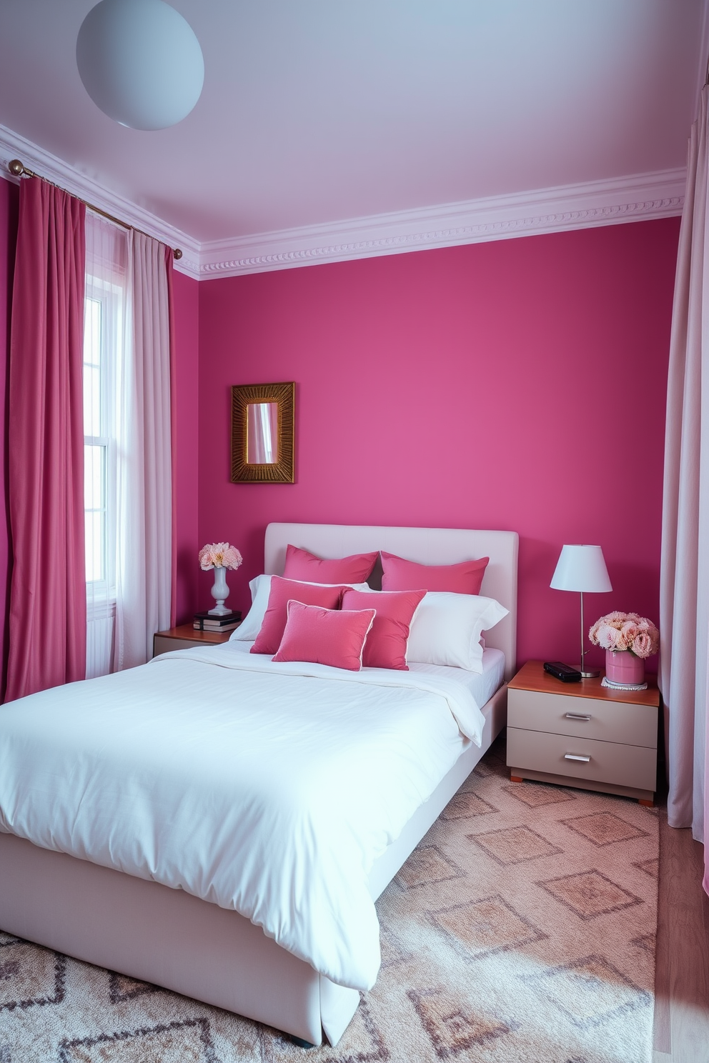 Magenta Wall Painting Ideas 3