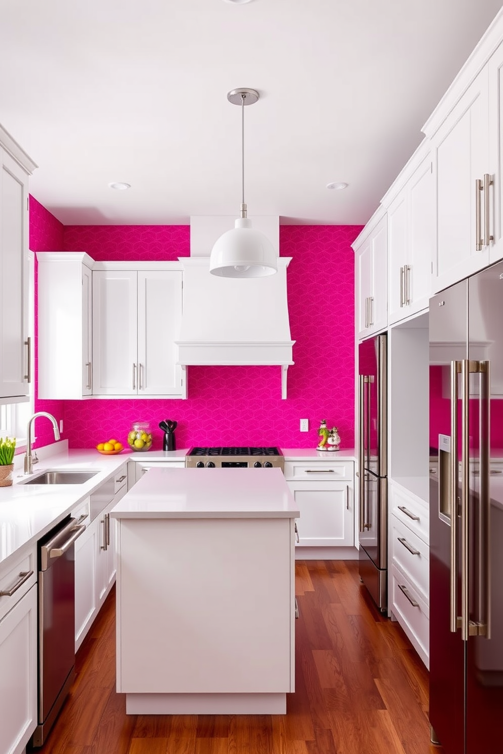 Magenta Wall Painting Ideas 30