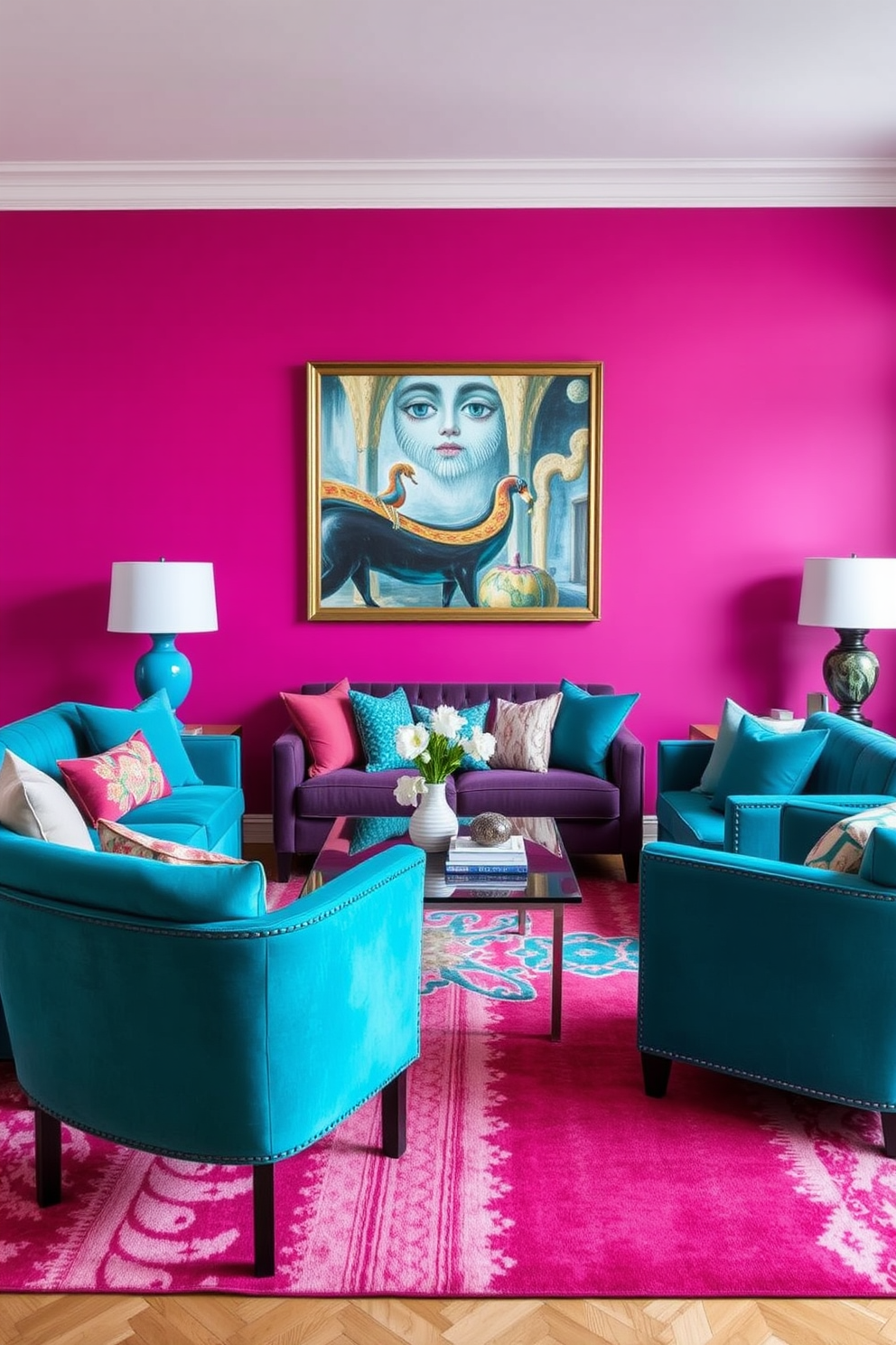 Magenta Wall Painting Ideas 5