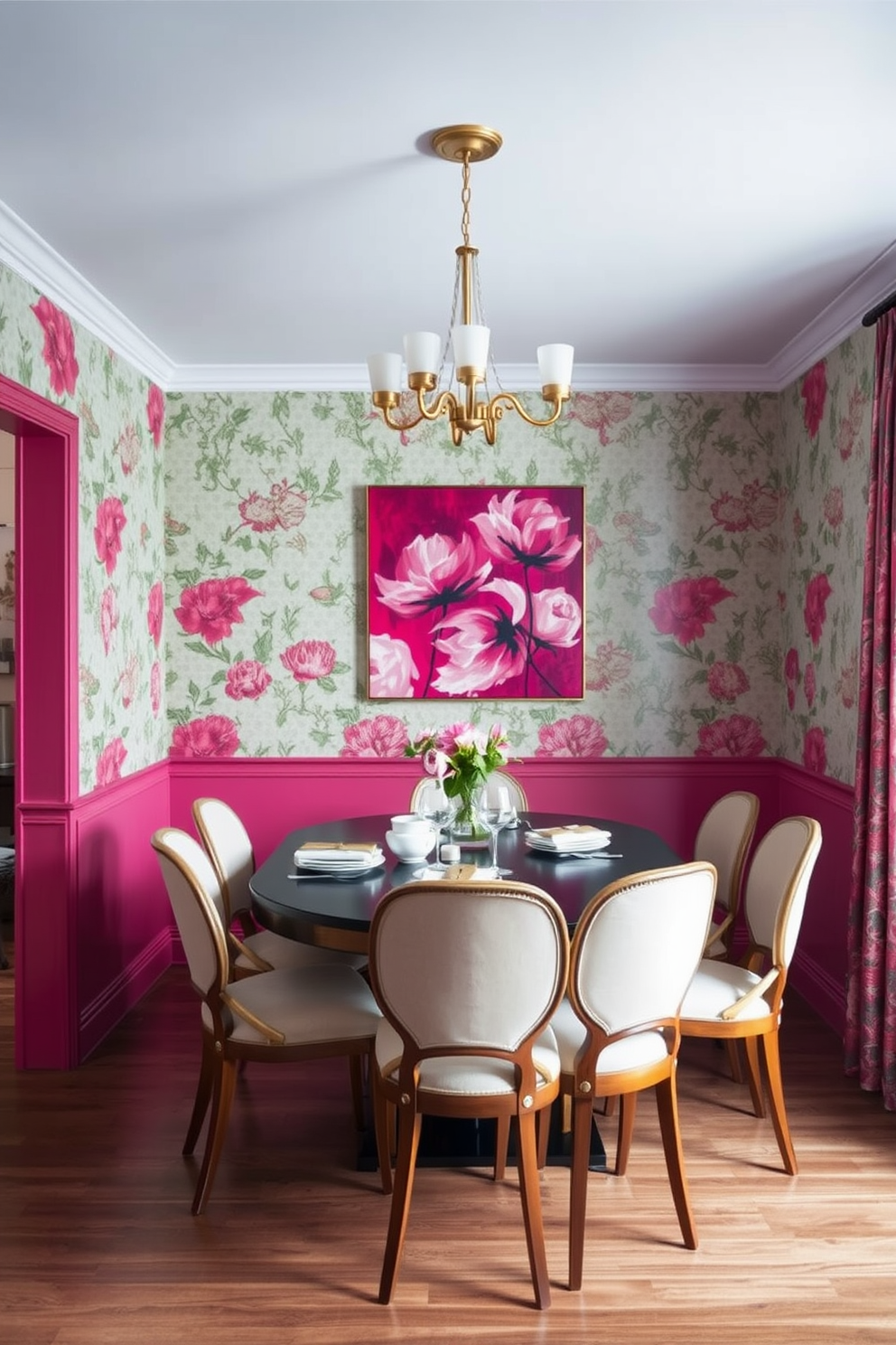 Magenta Wall Painting Ideas 7