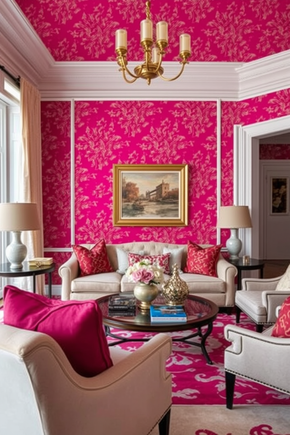 Magenta Wallpaper Decorating Ideas 1