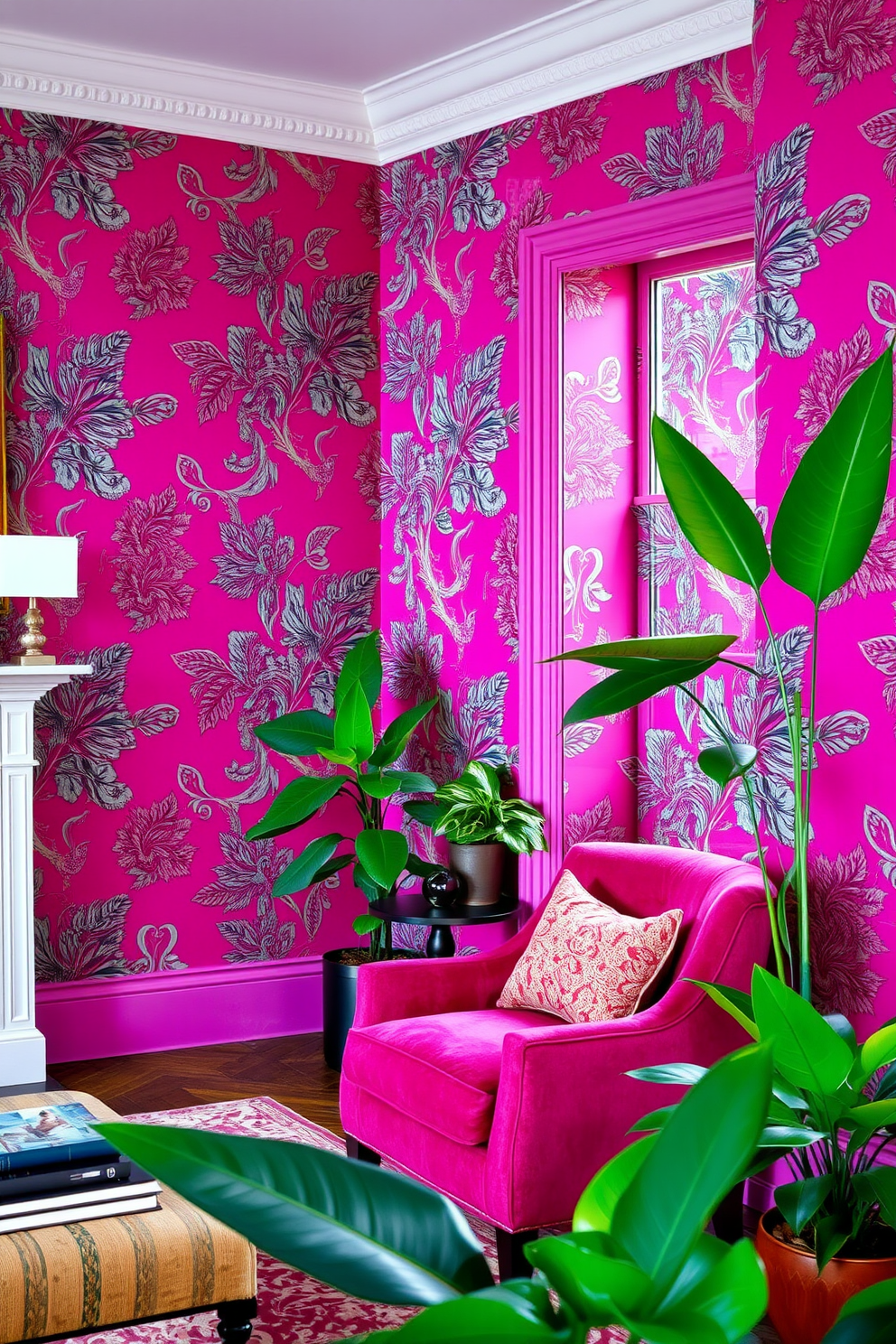 Magenta Wallpaper Decorating Ideas 18