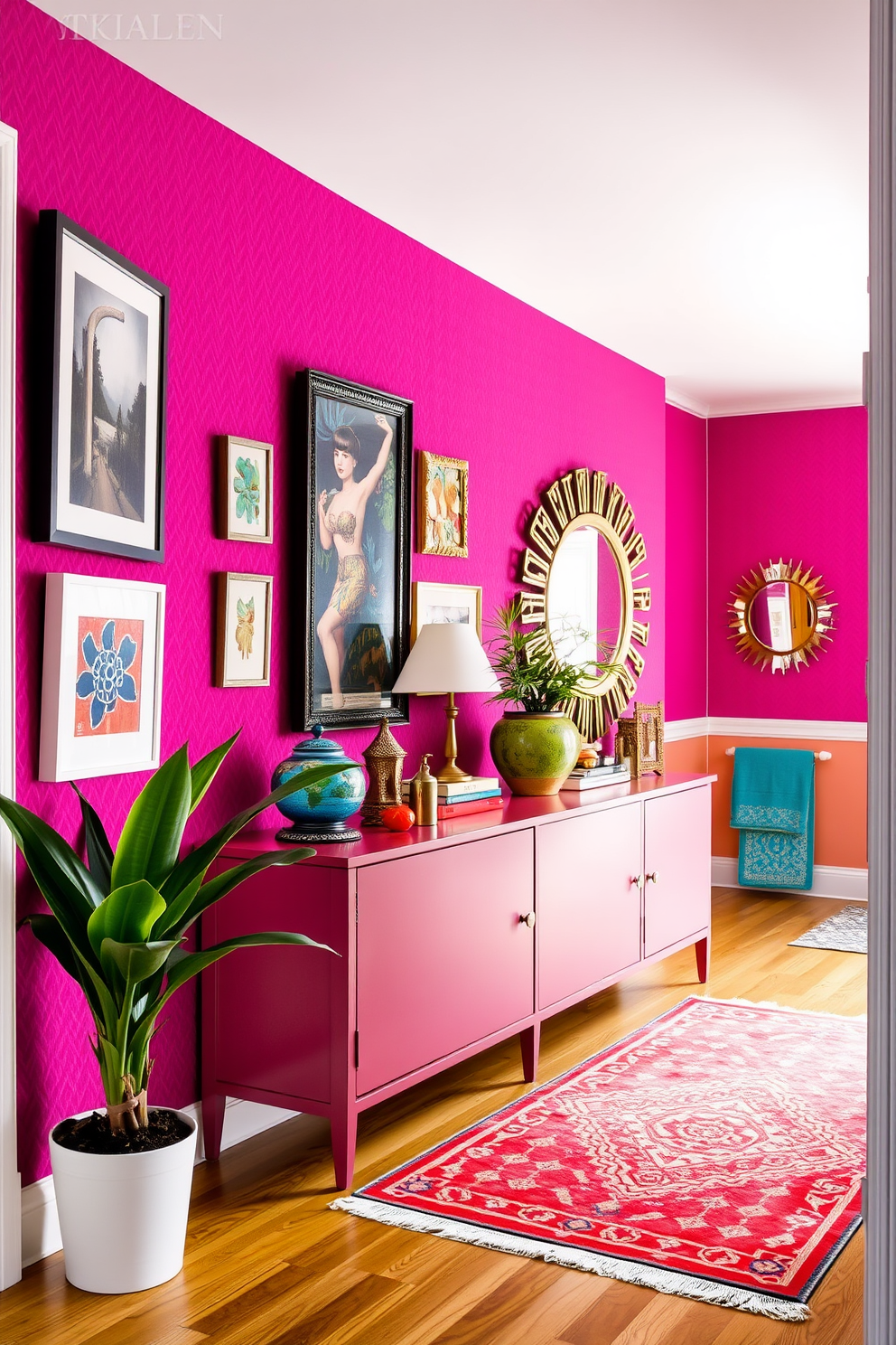 Magenta Wallpaper Decorating Ideas 20