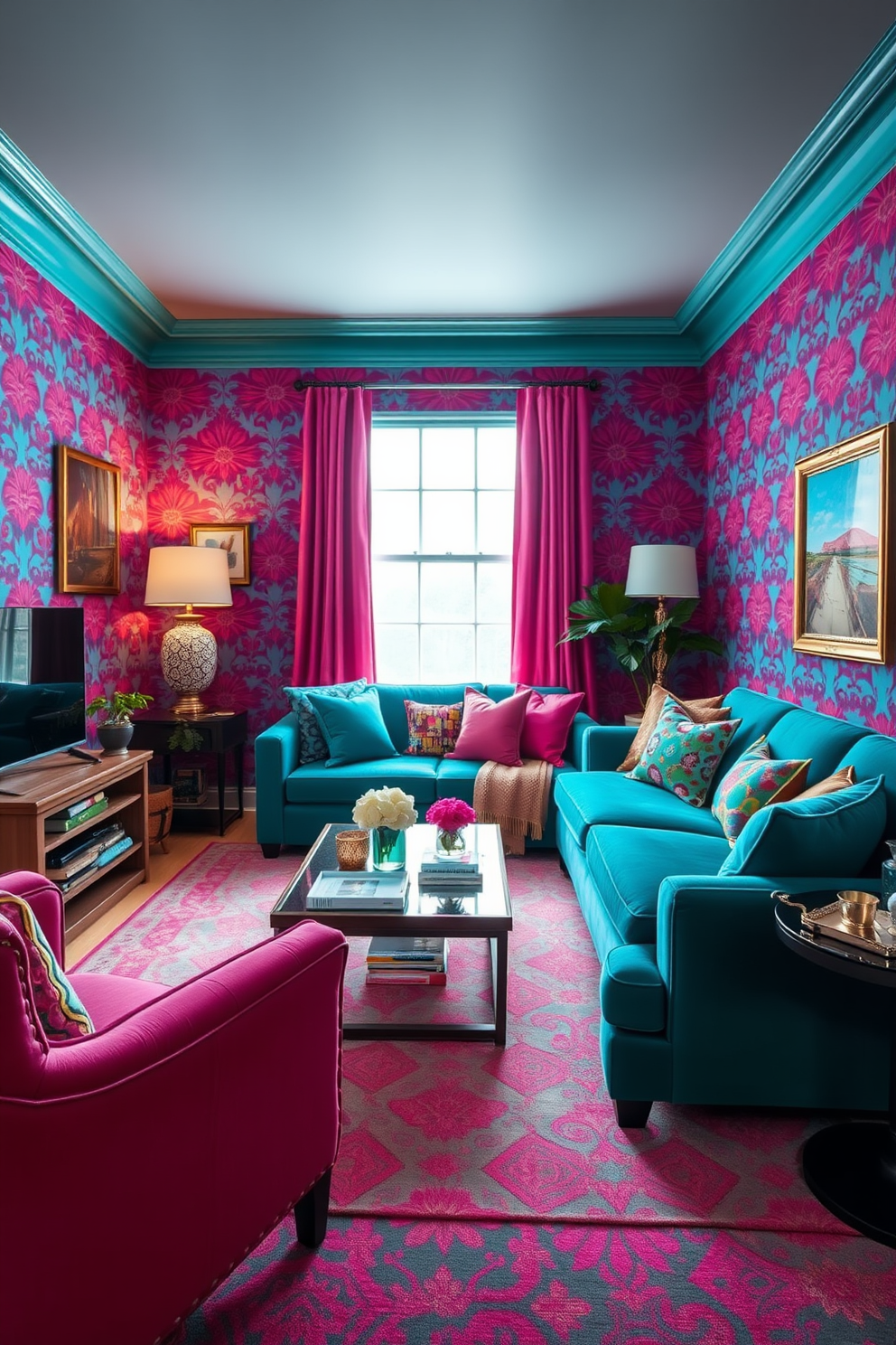 Magenta Wallpaper Decorating Ideas 21