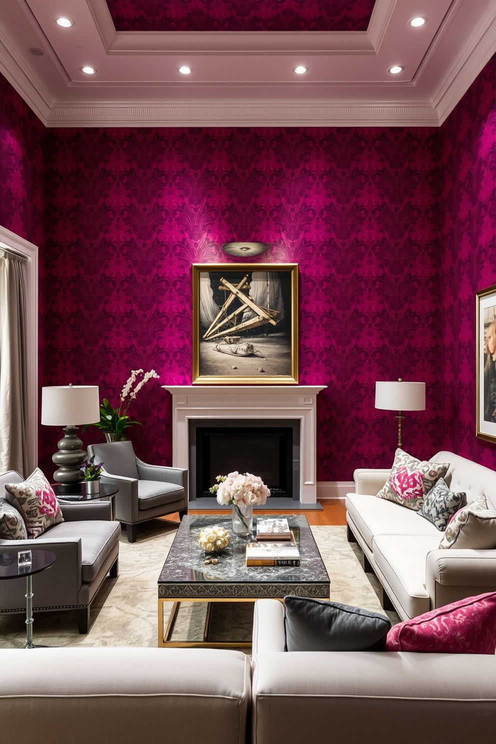 Magenta Wallpaper Decorating Ideas 28