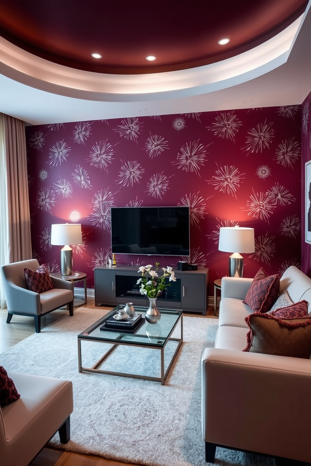 Maroon Wallpaper Decorating Ideas 12