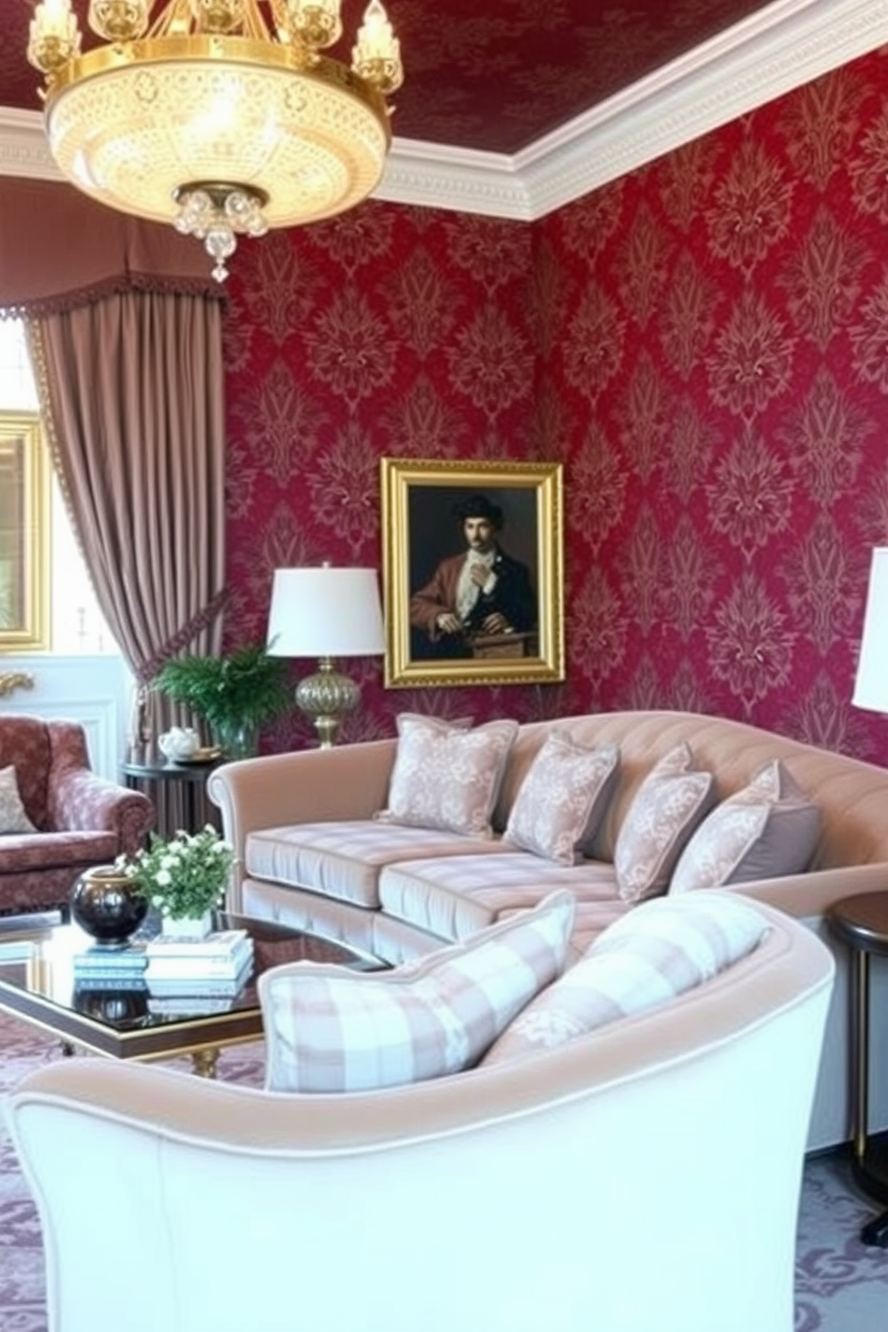 Maroon Wallpaper Decorating Ideas 14