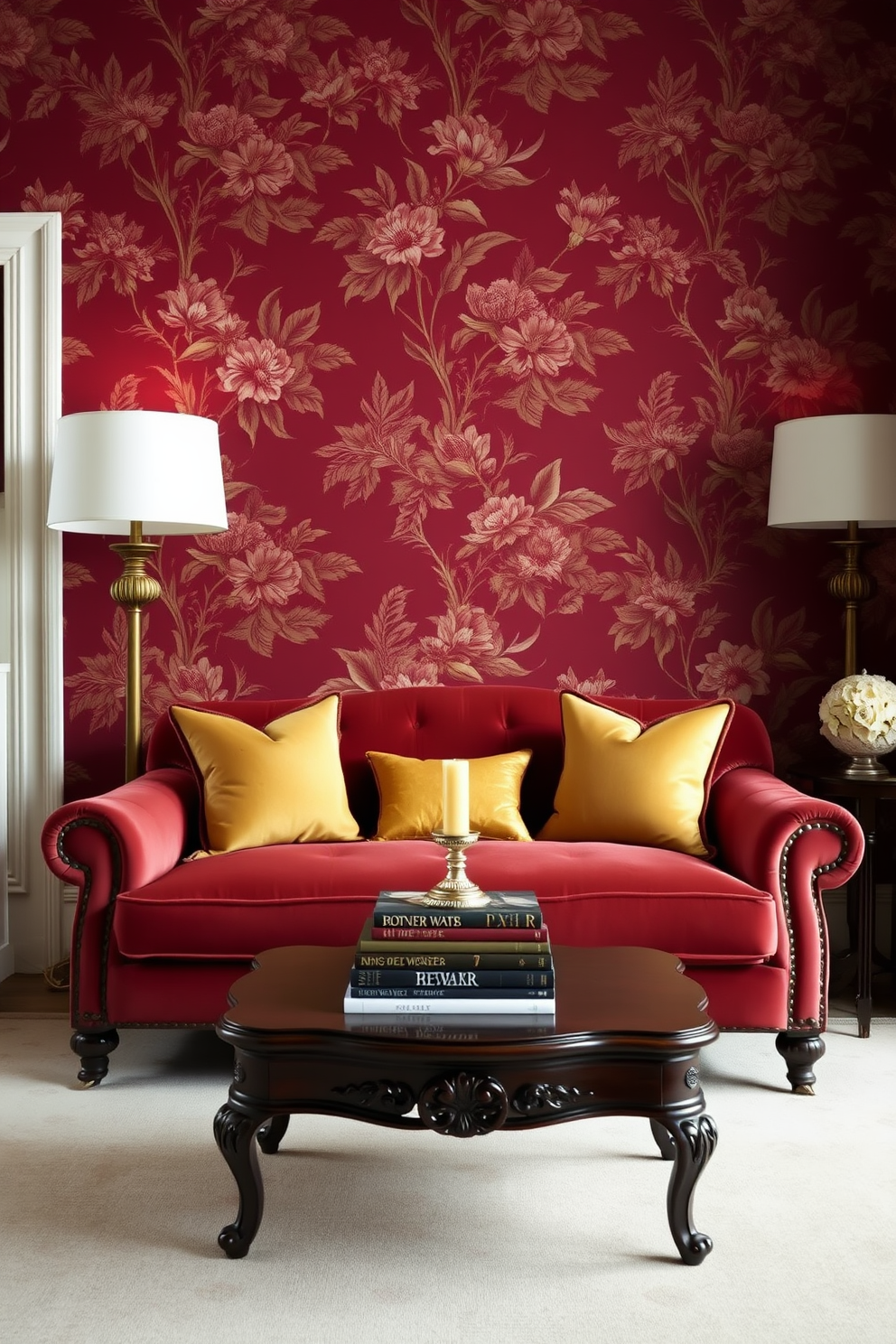 Maroon Wallpaper Decorating Ideas 2