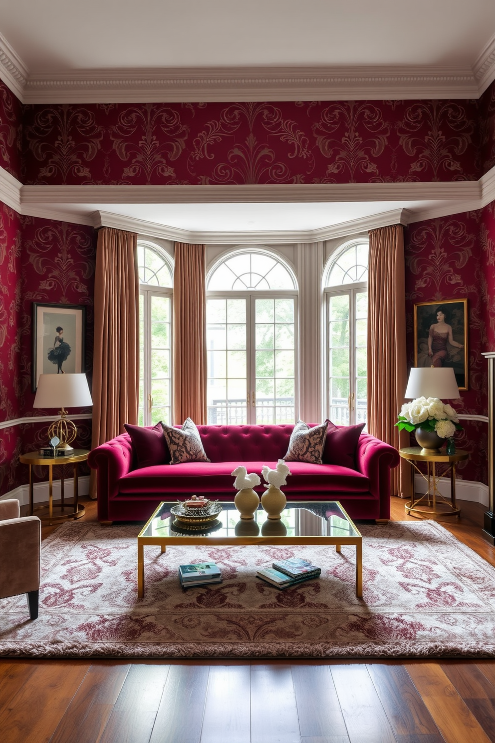 Maroon Wallpaper Decorating Ideas 21