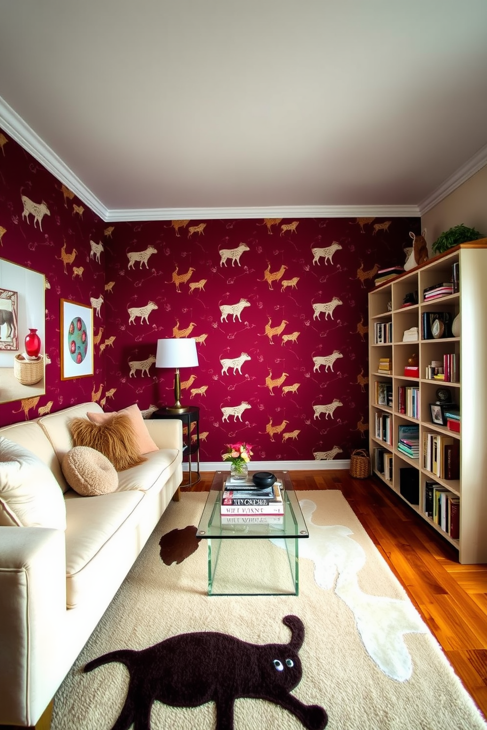 Maroon Wallpaper Decorating Ideas 26