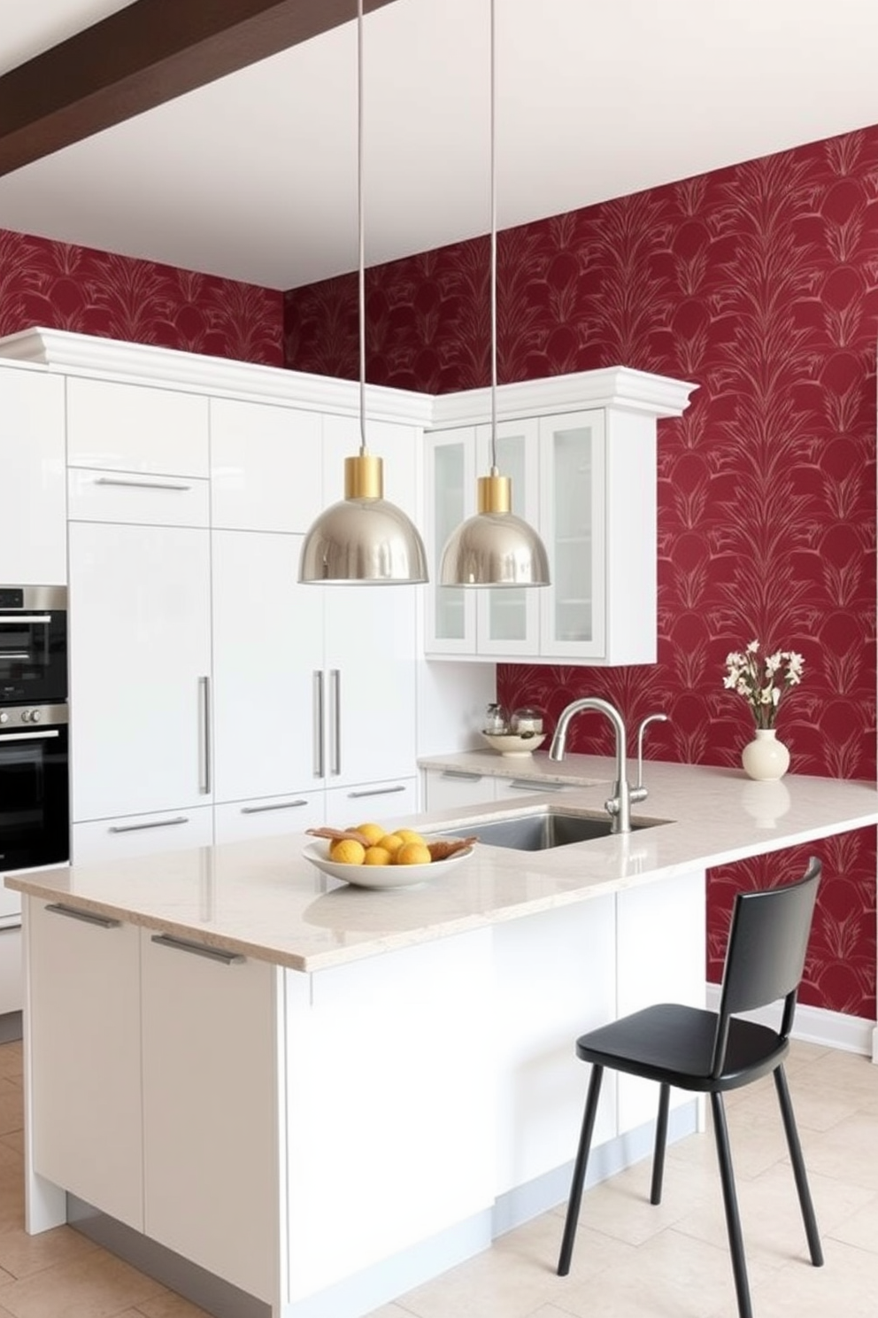 Maroon Wallpaper Decorating Ideas 29