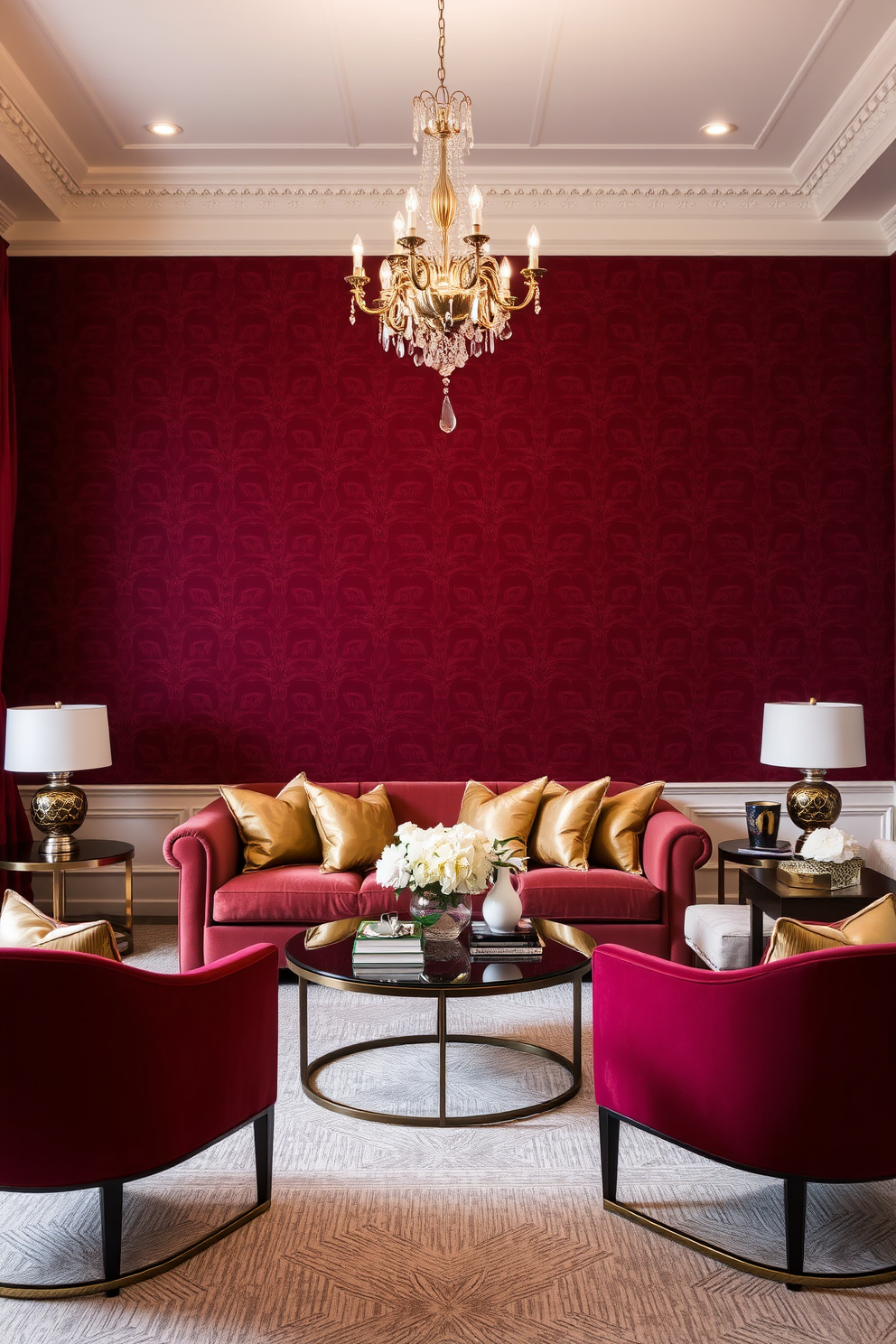 Maroon Wallpaper Decorating Ideas 30