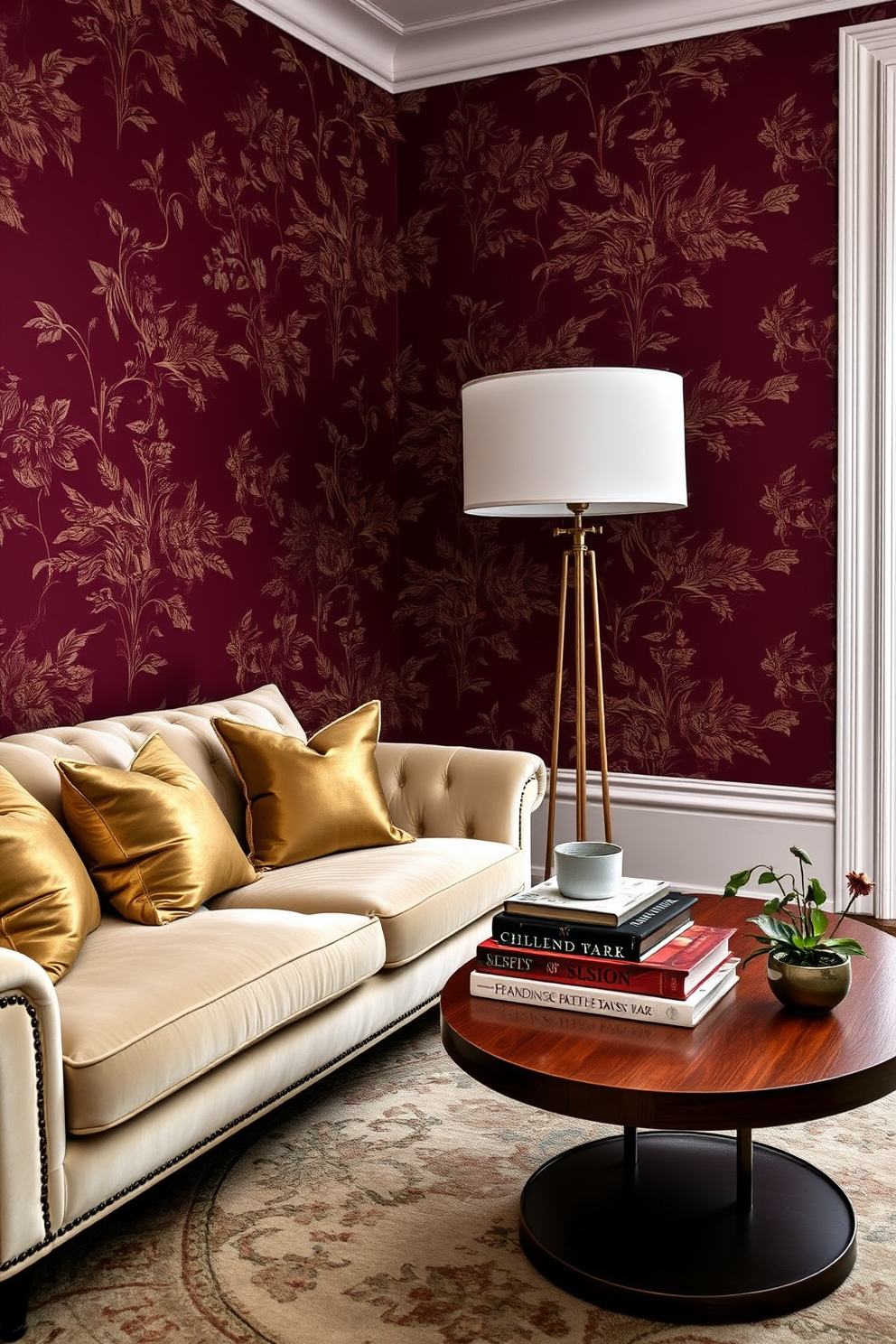 Maroon Wallpaper Decorating Ideas 7