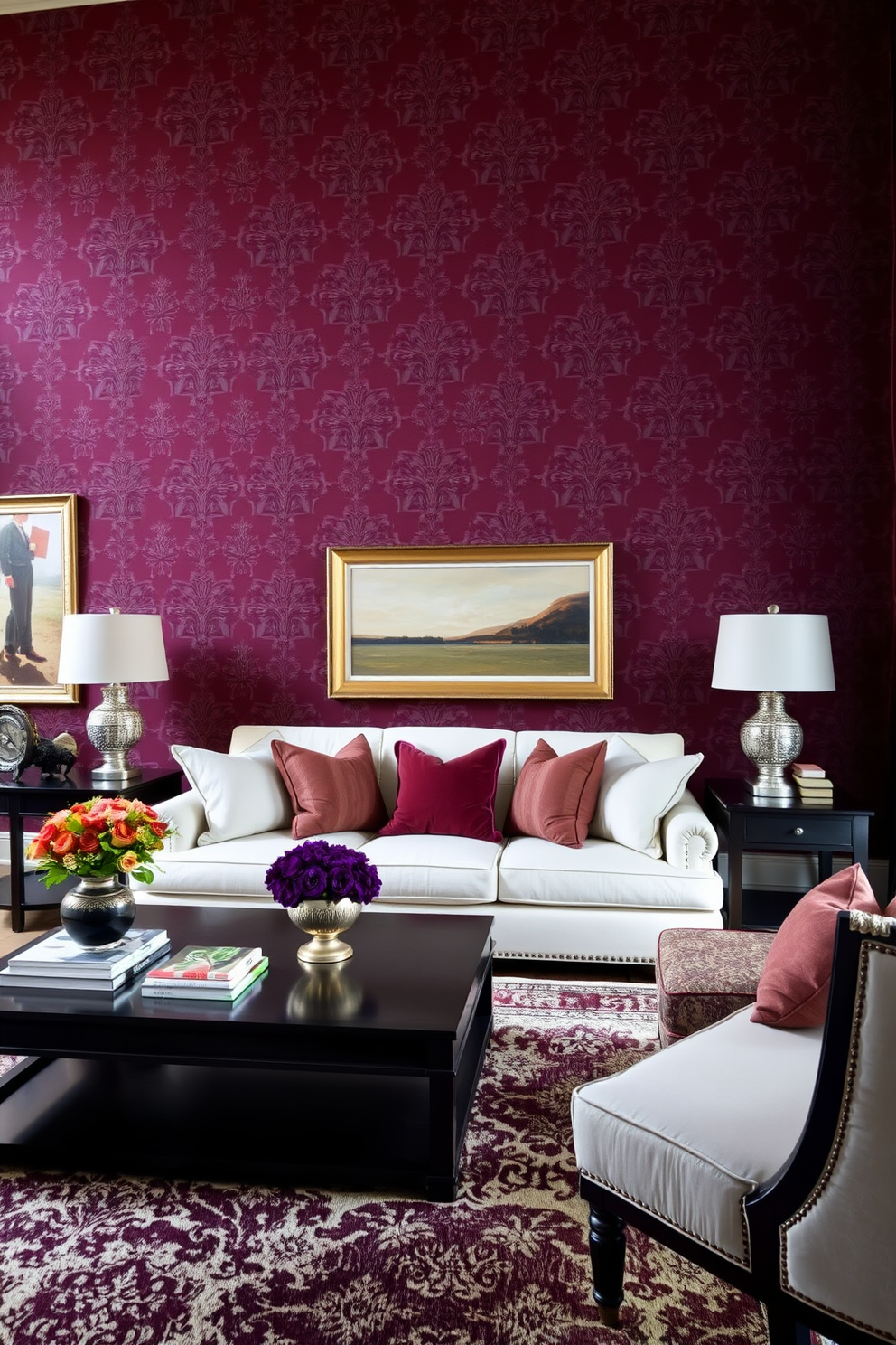 Maroon Wallpaper Decorating Ideas 9