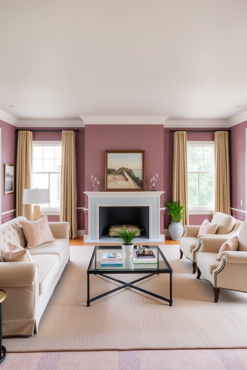 Mauve Wall Painting Ideas 29