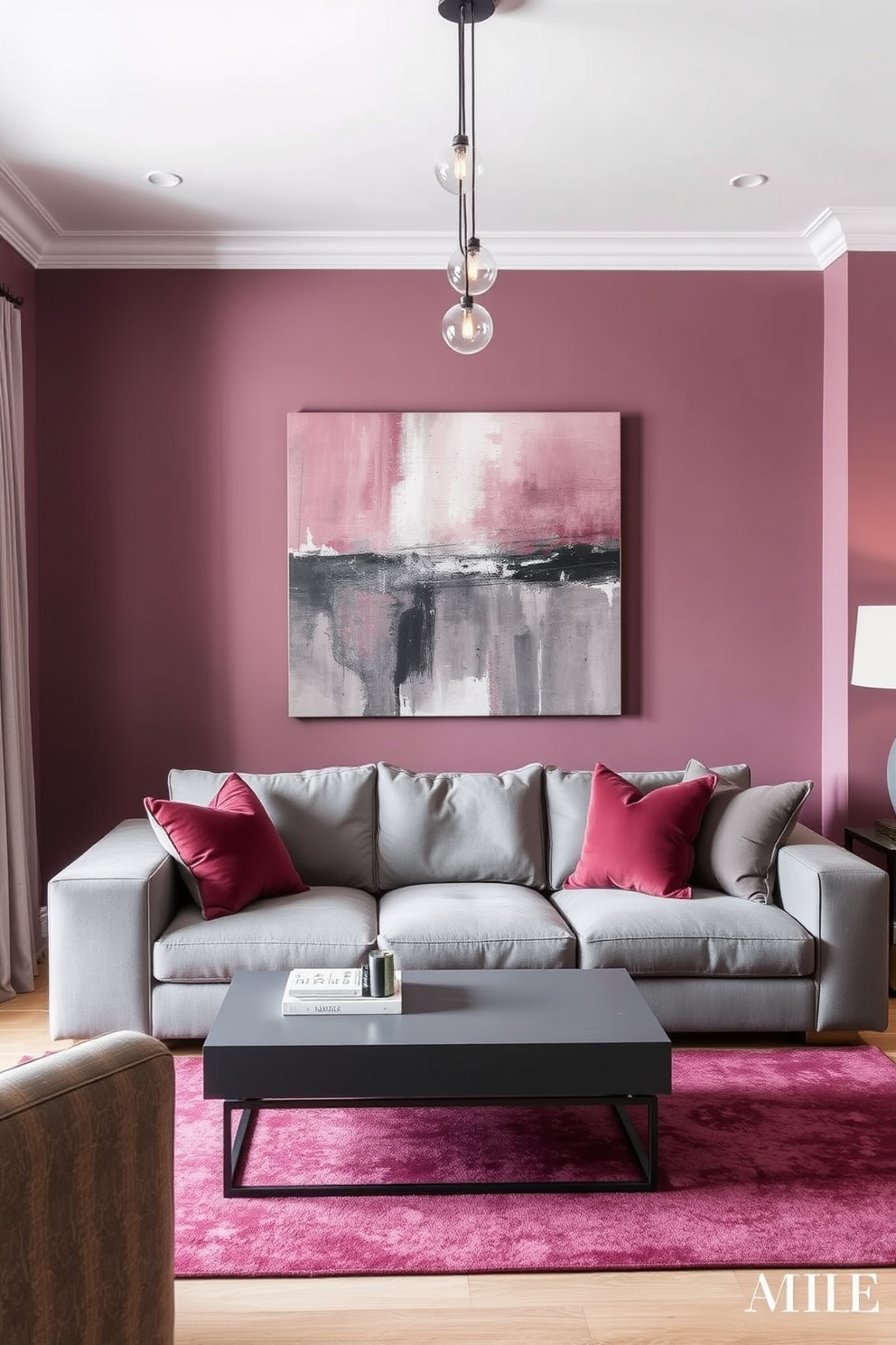 Mauve Wall Painting Ideas 7