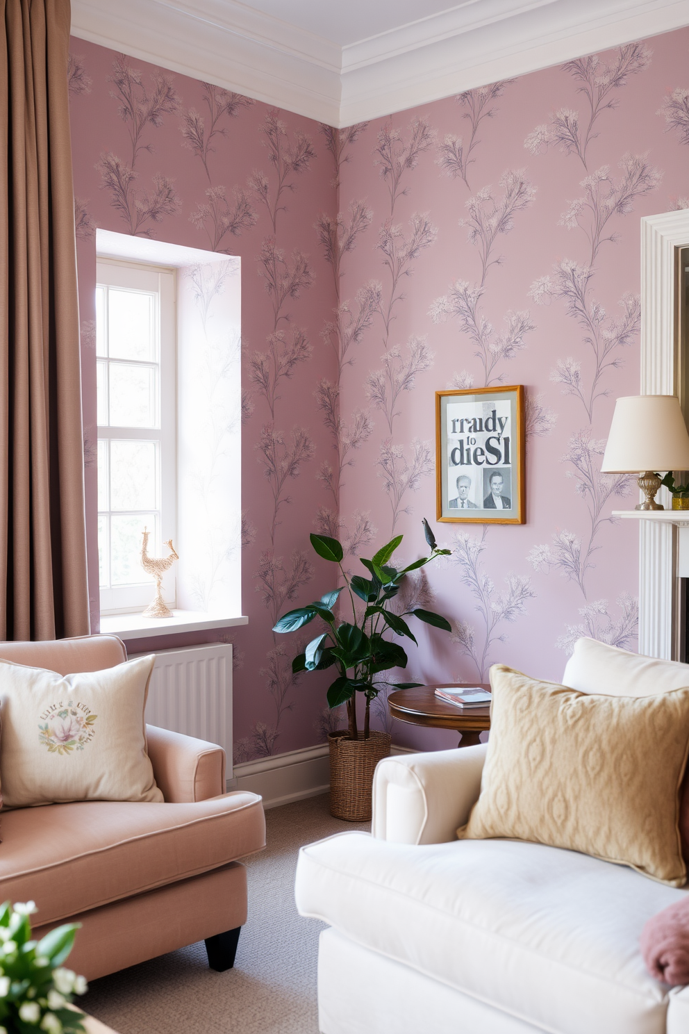 Mauve Wallpaper Decorating Ideas 14