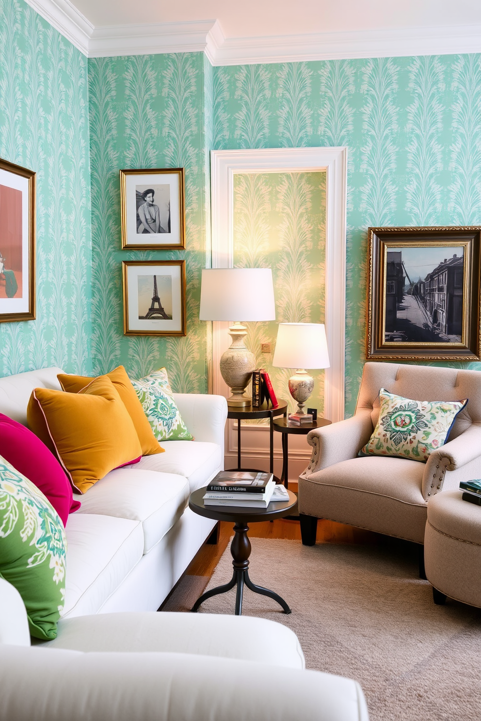 Mint Wallpaper Decorating Ideas 26