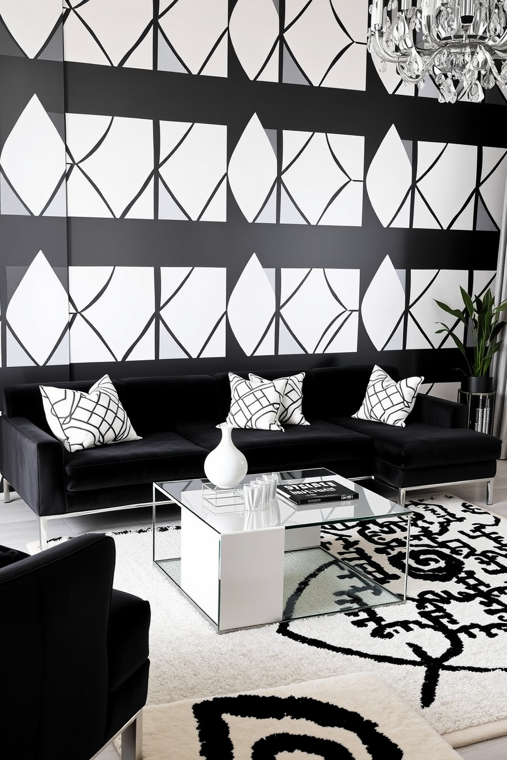 Monochrome Wallpaper Decorating Ideas 1