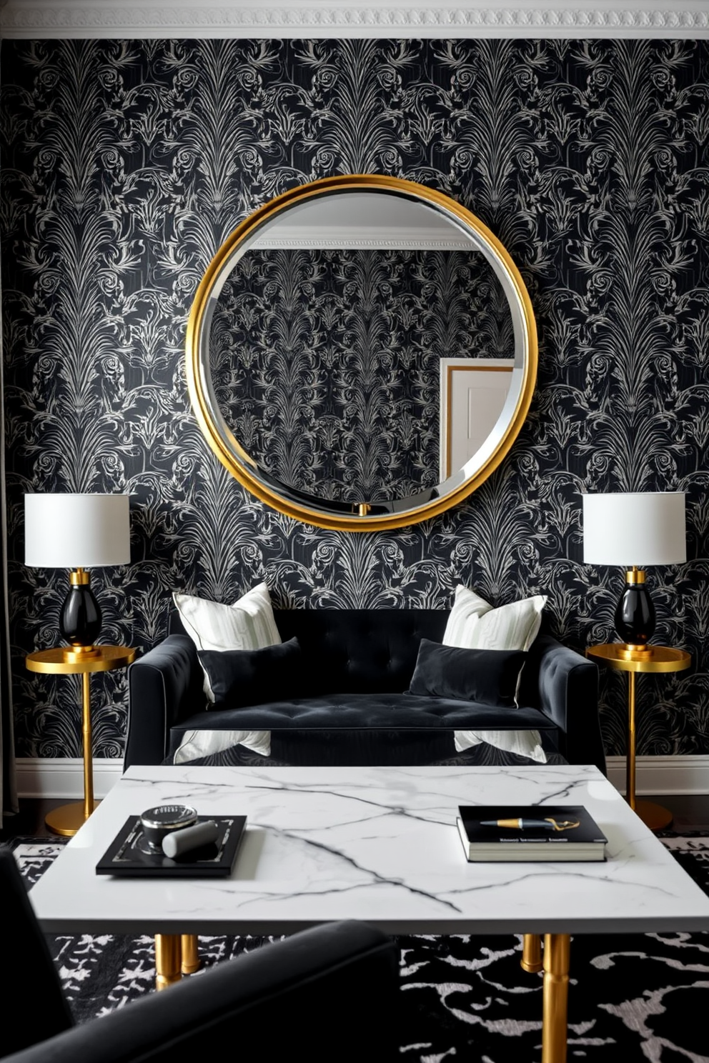 Monochrome Wallpaper Decorating Ideas 12