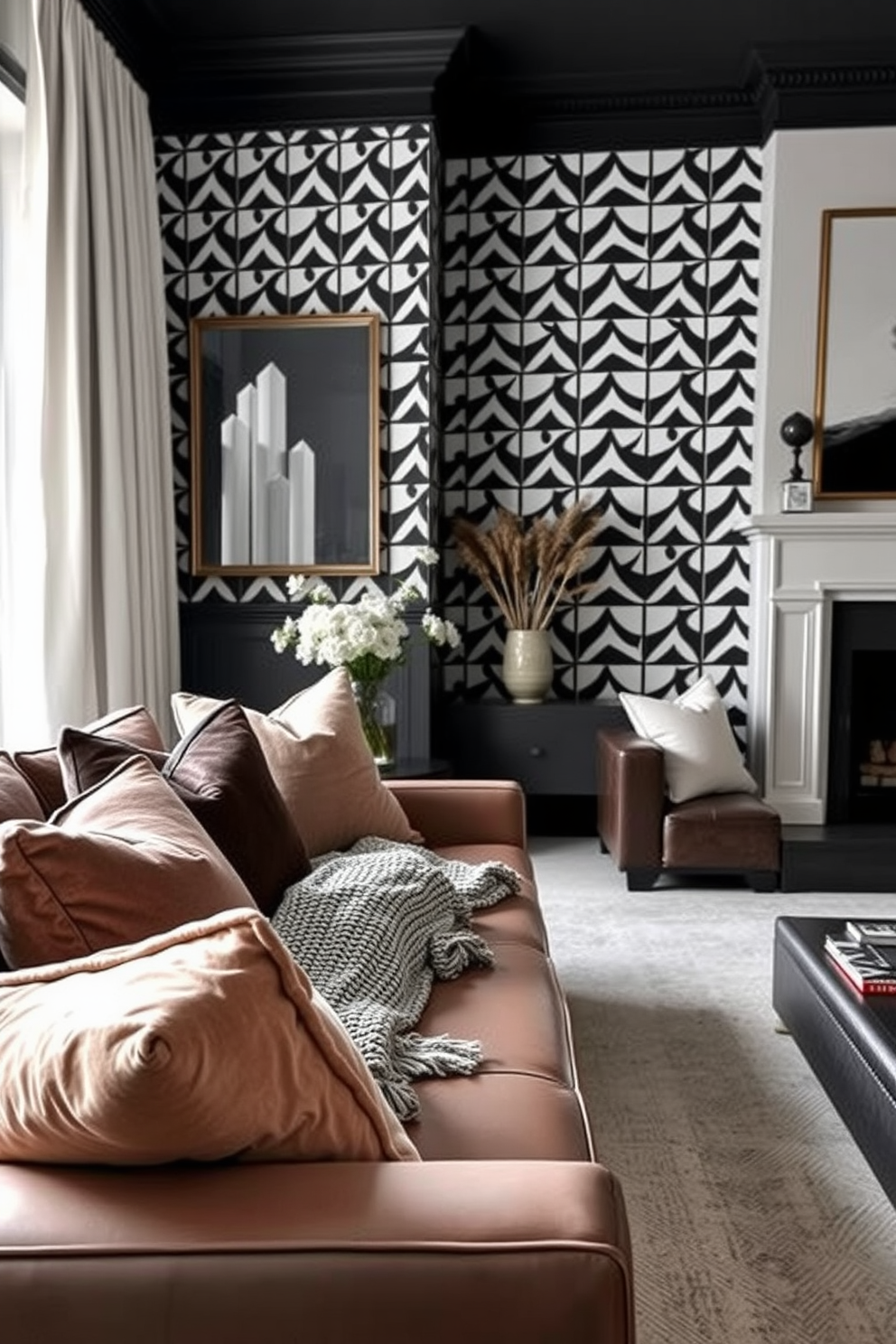 Monochrome Wallpaper Decorating Ideas 13